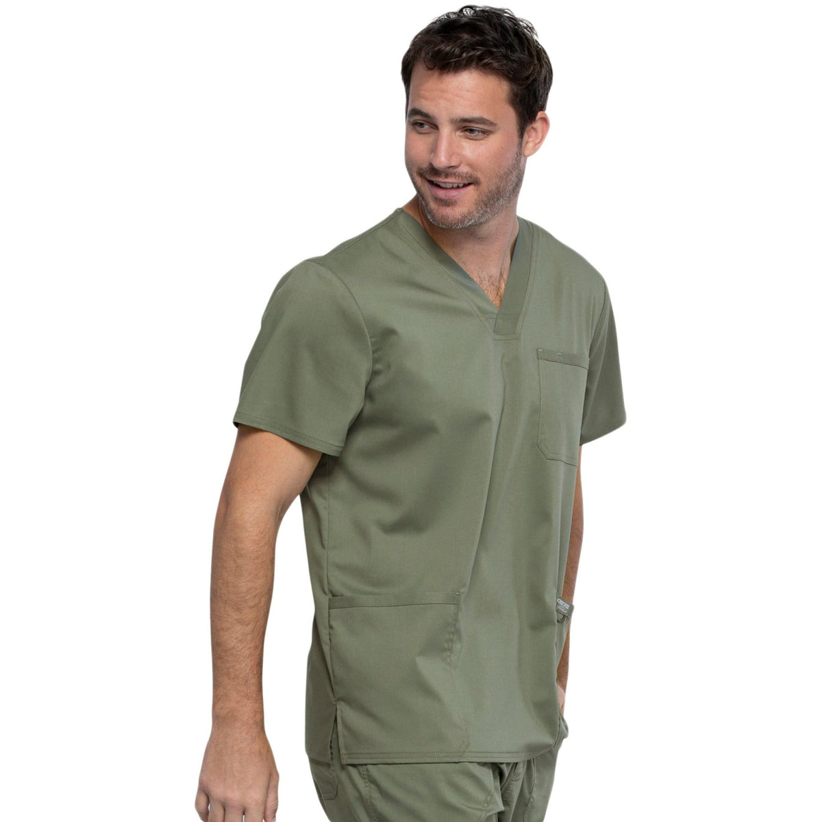 Cherokee Revolution WW670 Scrubs Top Men Olive