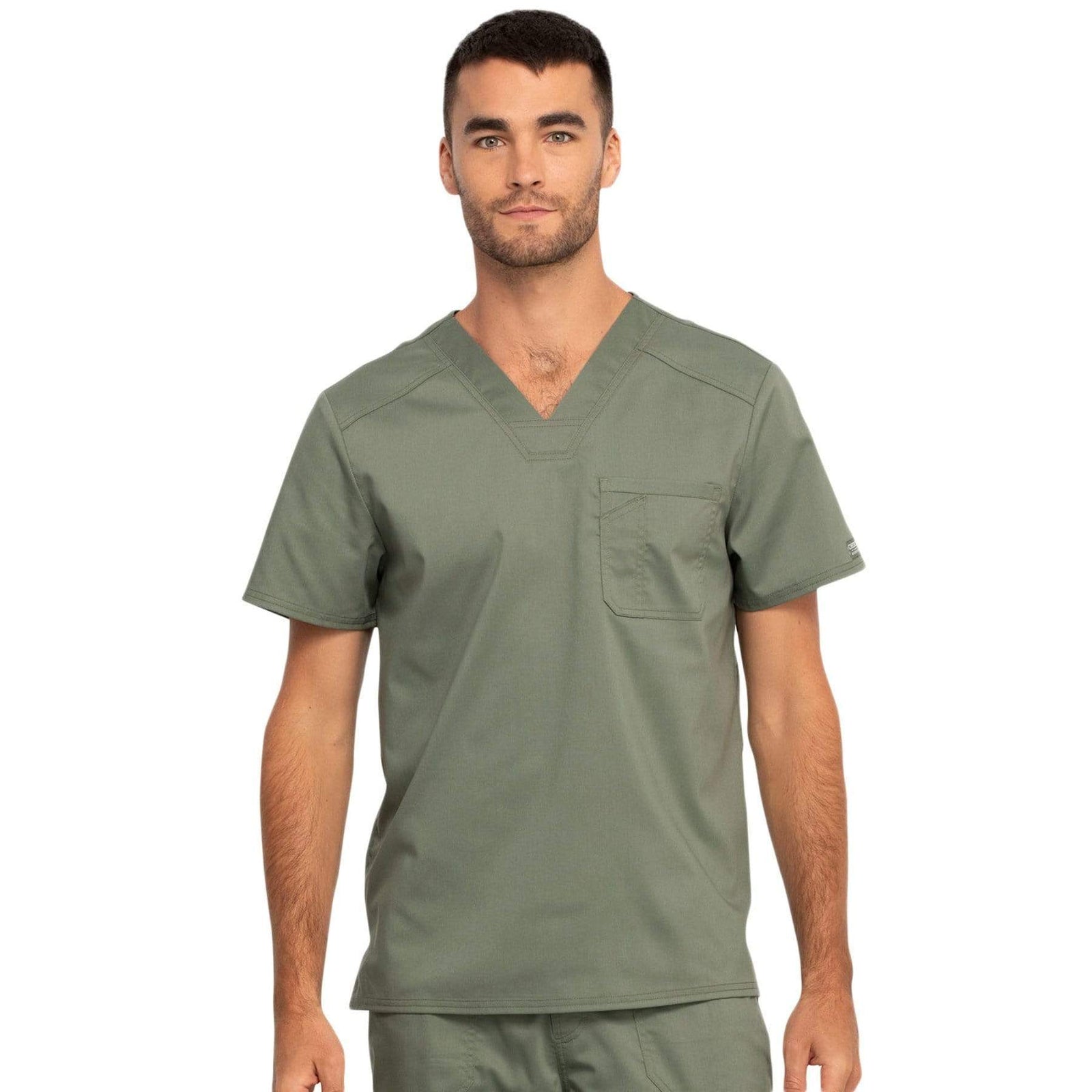 Cherokee Revolution WW690 Scrubs Top Men Olive
