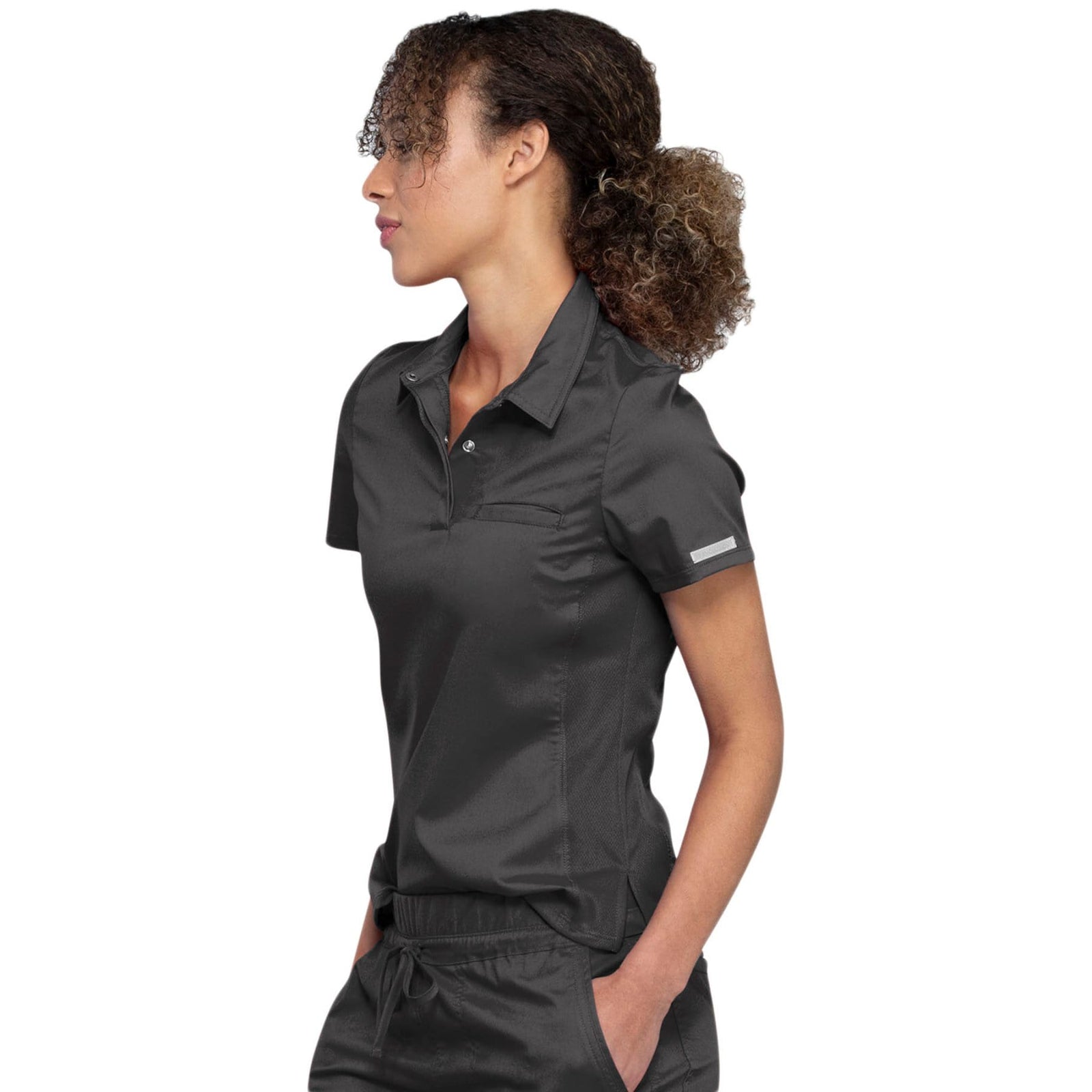 Cherokee Revolution WW698 Scrubs Top Women Pewter