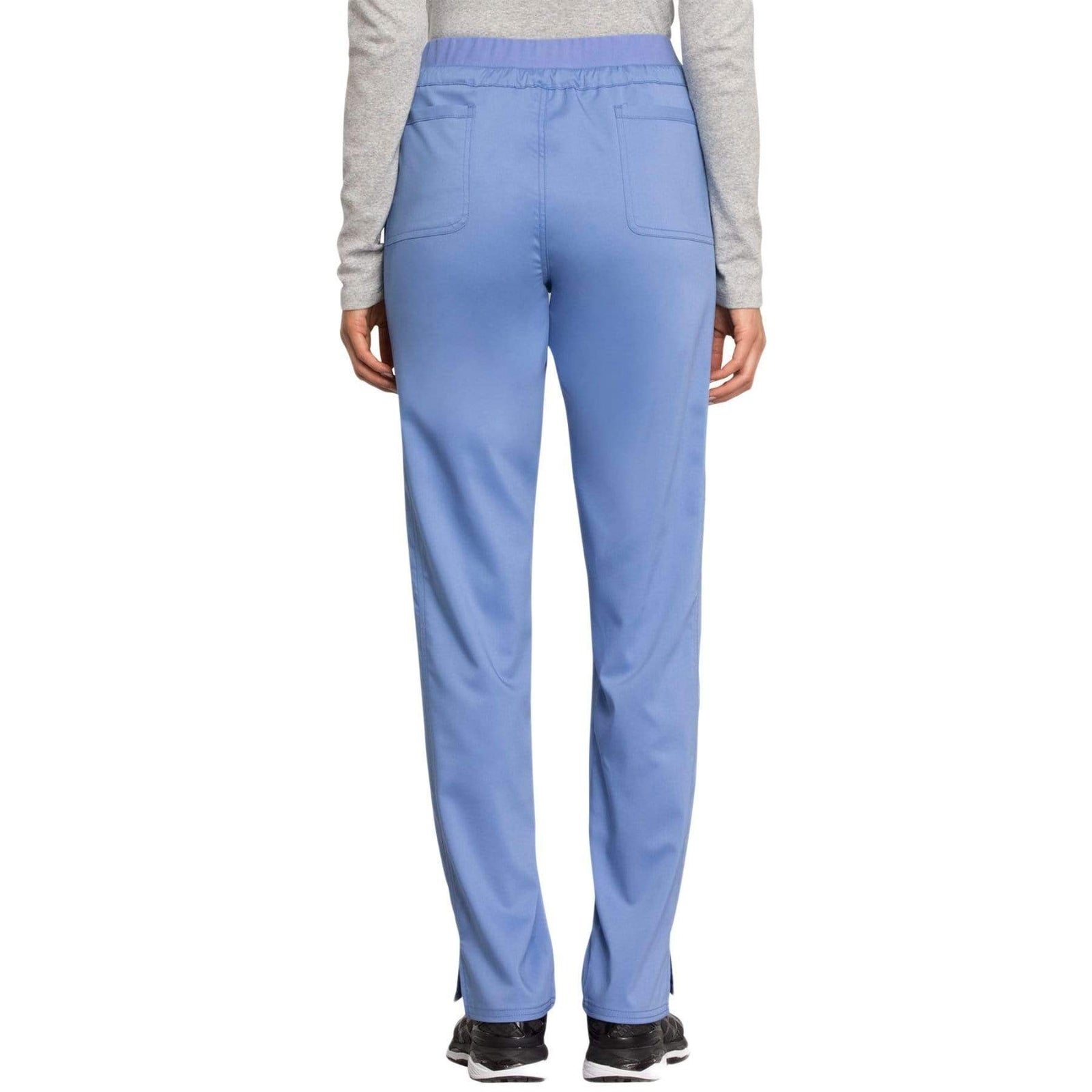 Cherokee Workwear Revolution WW105 Scrubs Pants Women's Mid Rise Tapered Leg Drawstring Ceil Blue