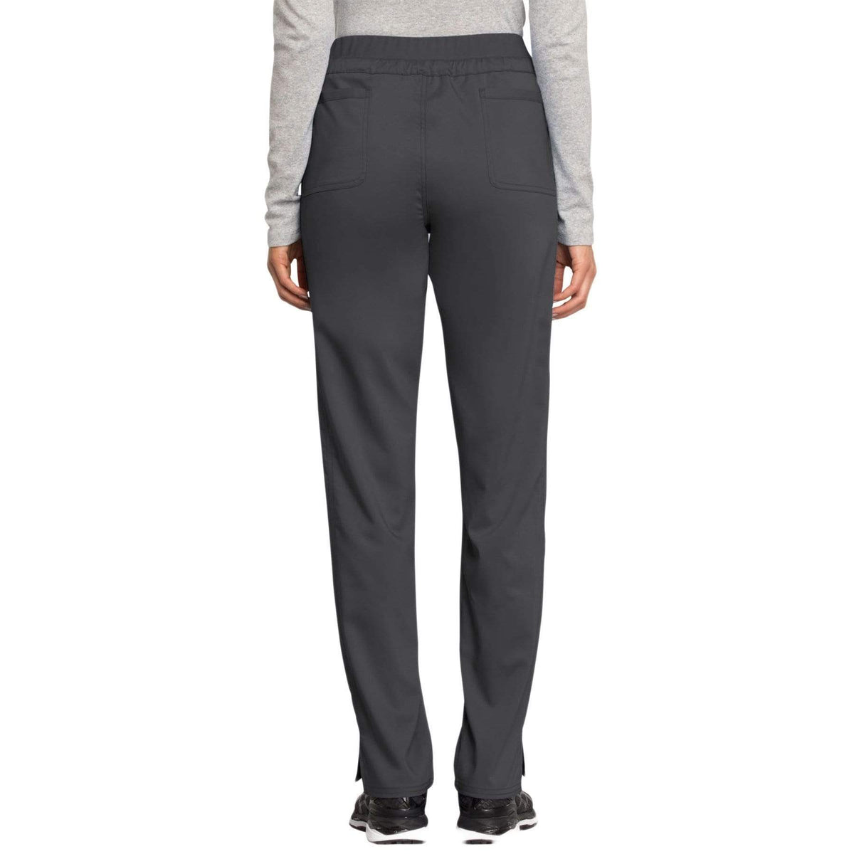 Cherokee Workwear Revolution WW105 Scrubs Pants Women's Mid Rise Tapered Leg Drawstring Pewter