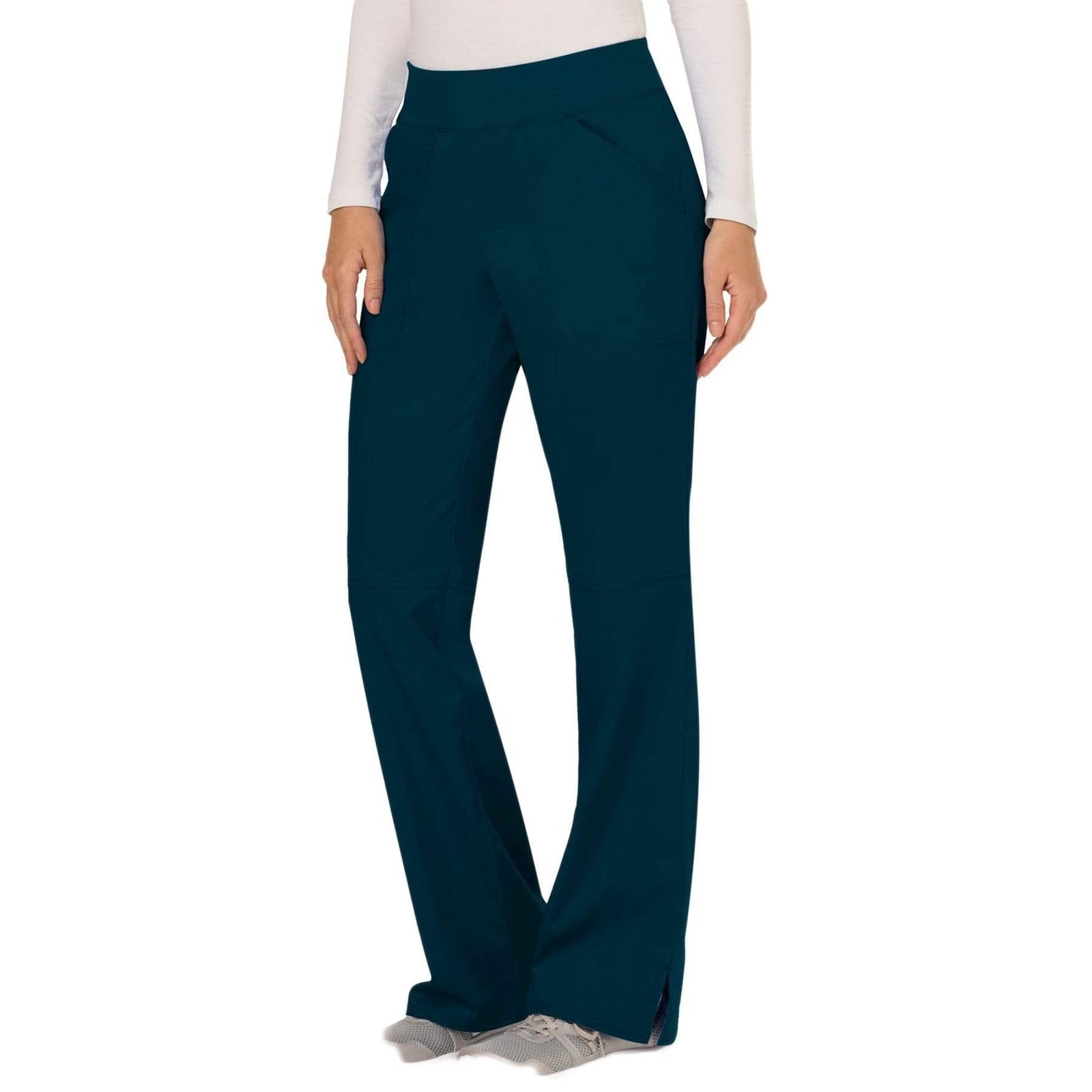 Cherokee Workwear Revolution WW110 Scrubs Pants Women's Mid Rise Straight Leg Pull-on Caribbean Blue