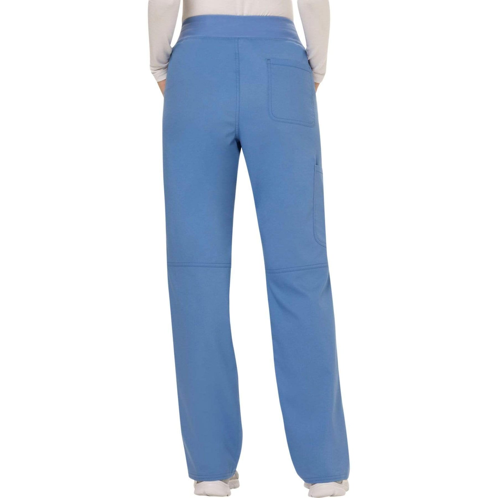 Cherokee Workwear Revolution WW110 Scrubs Pants Women's Mid Rise Straight Leg Pull-on Ceil Blue