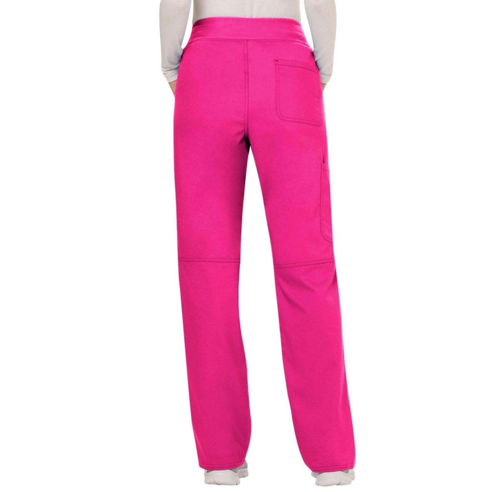 Cherokee Workwear Revolution WW110 Scrubs Pants Women's Mid Rise Straight Leg Pull-on Electric Pink
