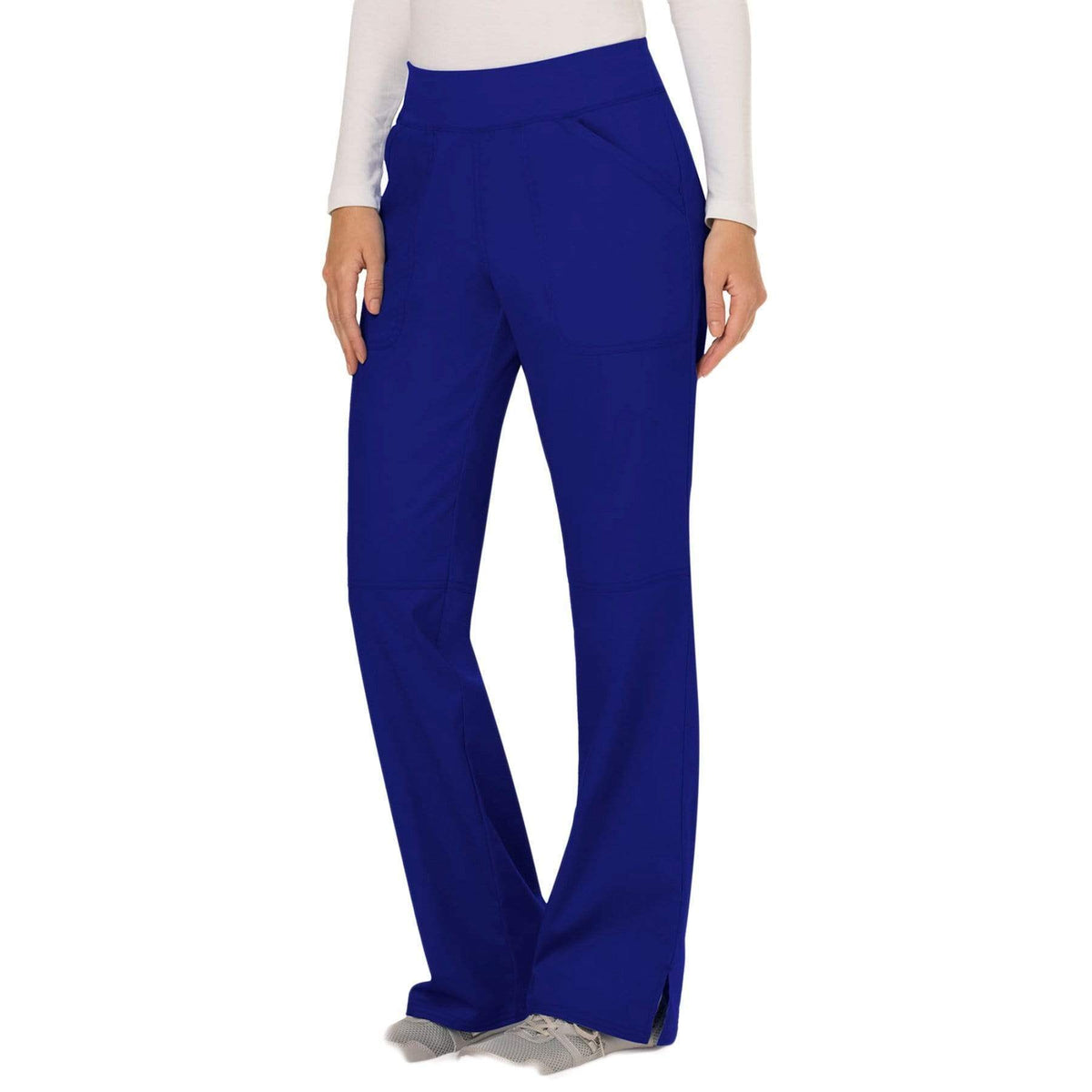 Cherokee Workwear Revolution WW110 Scrubs Pants Women's Mid Rise Straight Leg Pull-on Galaxy Blue