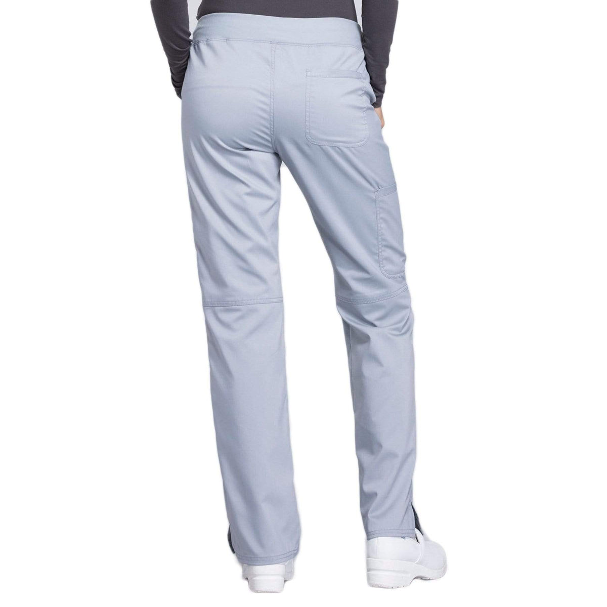 Cherokee Workwear Revolution WW110 Scrubs Pants Women's Mid Rise Straight Leg Pull-on Grey