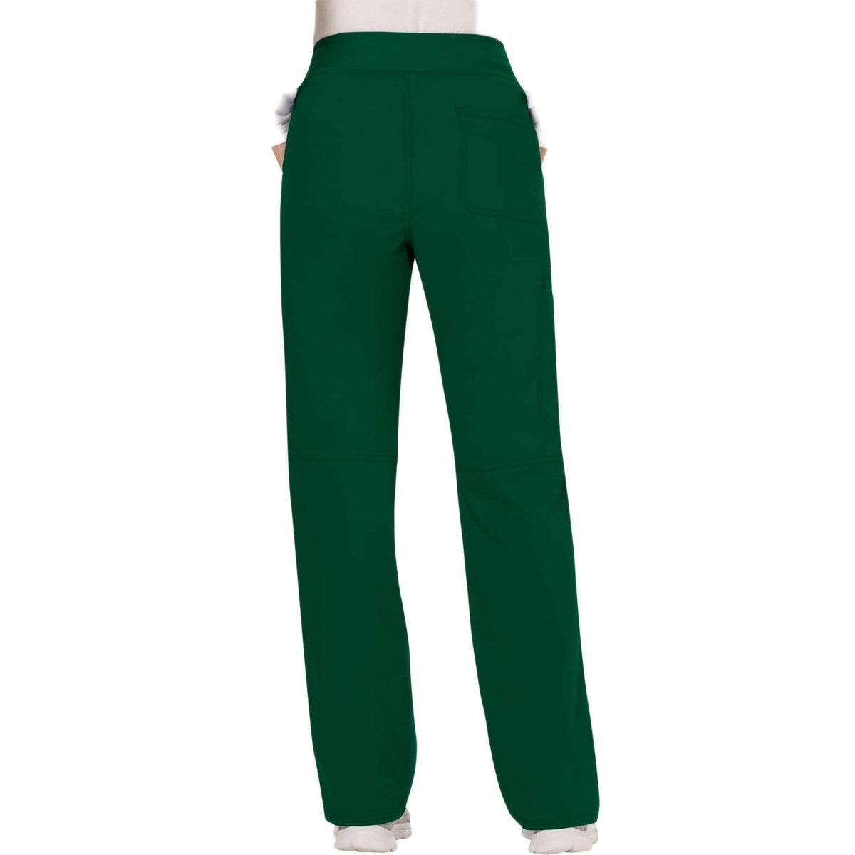 Cherokee Workwear Revolution WW110 Scrubs Pants Women's Mid Rise Straight Leg Pull-on Hunter Green