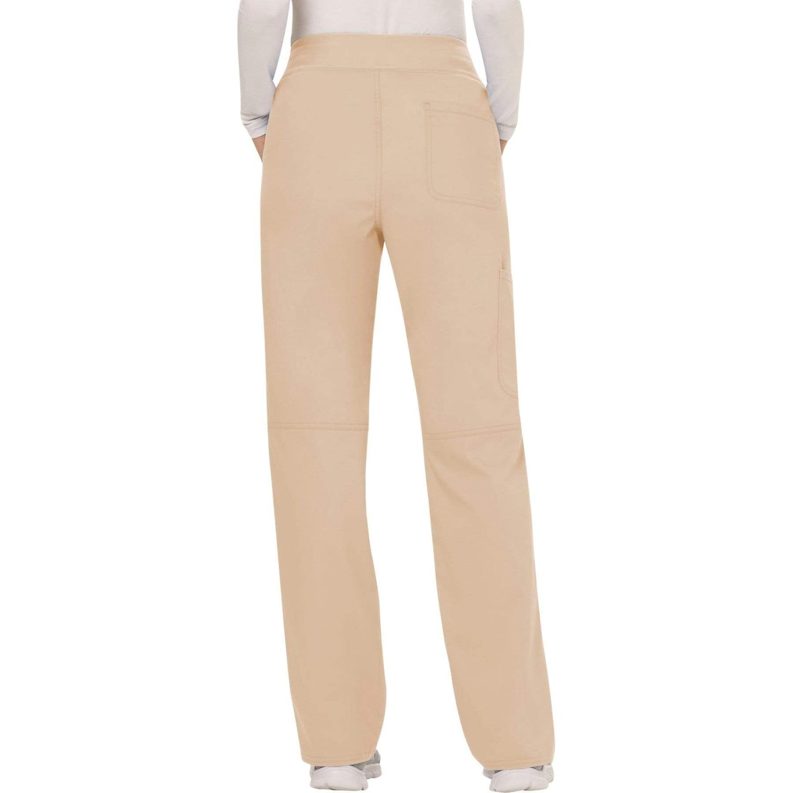 Cherokee Workwear Revolution WW110 Scrubs Pants Women's Mid Rise Straight Leg Pull-on Khaki