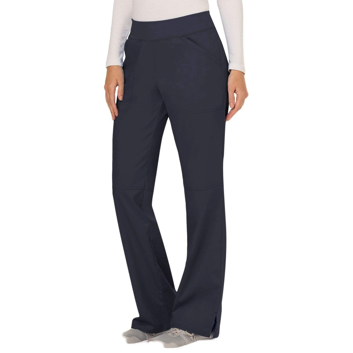 Cherokee Workwear Revolution WW110 Scrubs Pants Women's Mid Rise Straight Leg Pull-on Pewter