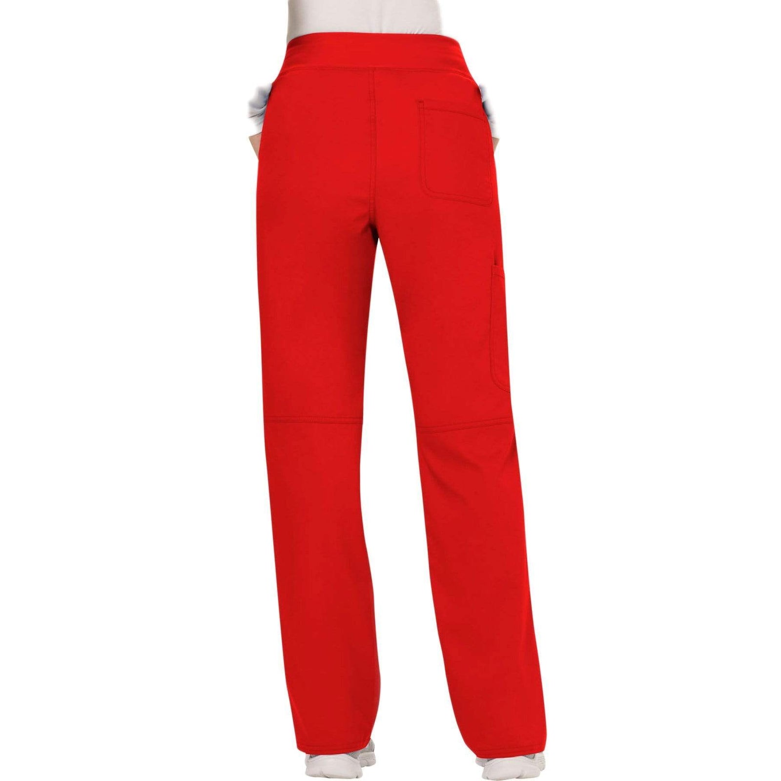Cherokee Workwear Revolution WW110 Scrubs Pants Women's Mid Rise Straight Leg Pull-on Red
