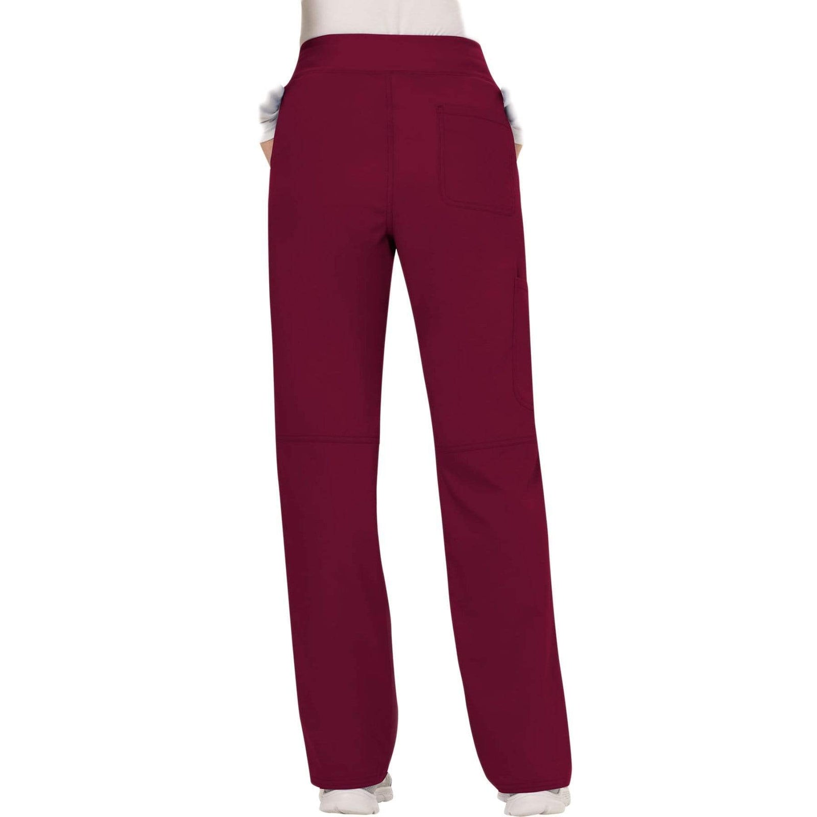 Cherokee Workwear Revolution WW110 Scrubs Pants Women's Mid Rise Straight Leg Pull-on Wine