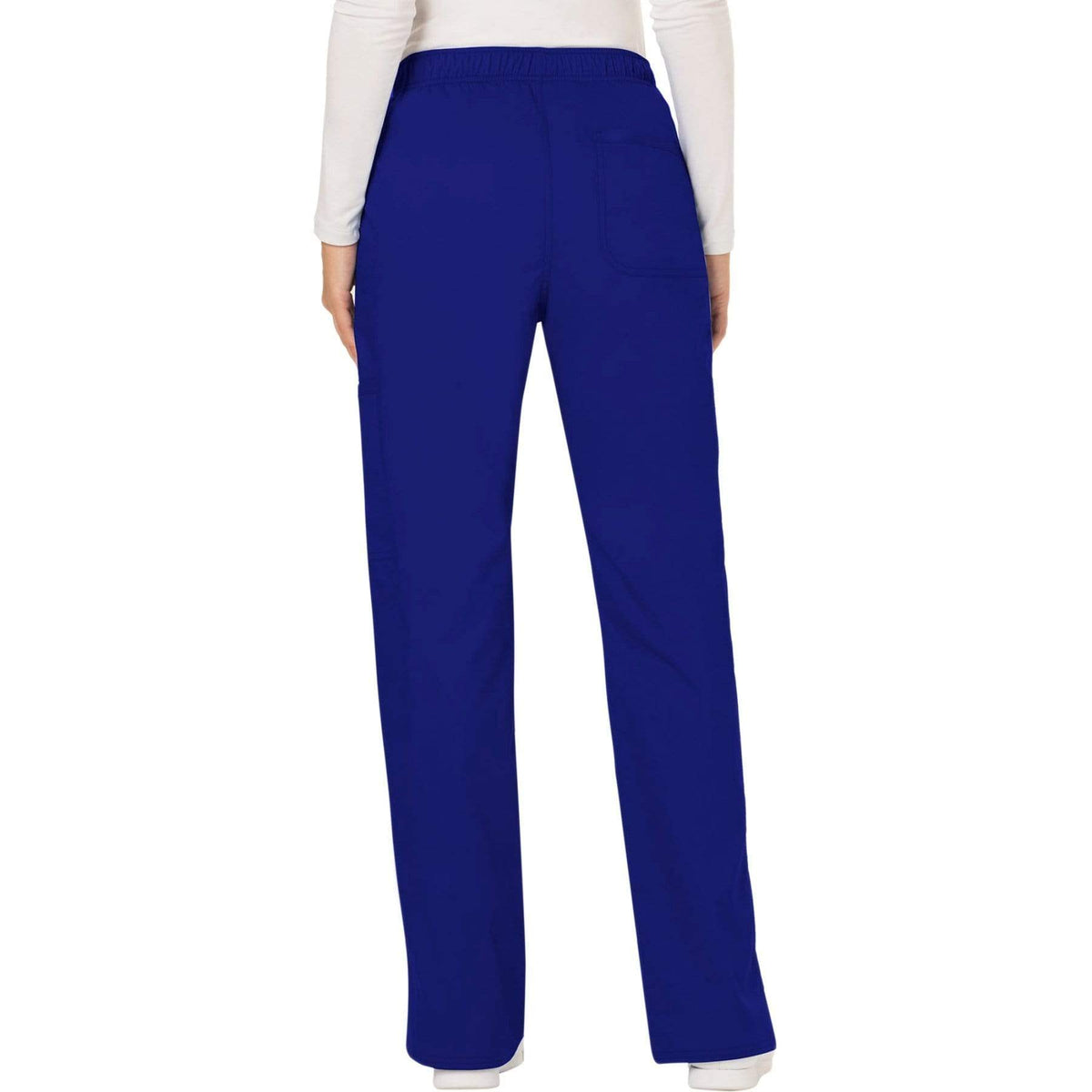 Cherokee Workwear Revolution WW120 Scrubs Pants Women's Mid Rise Flare Drawstring Galaxy Blue