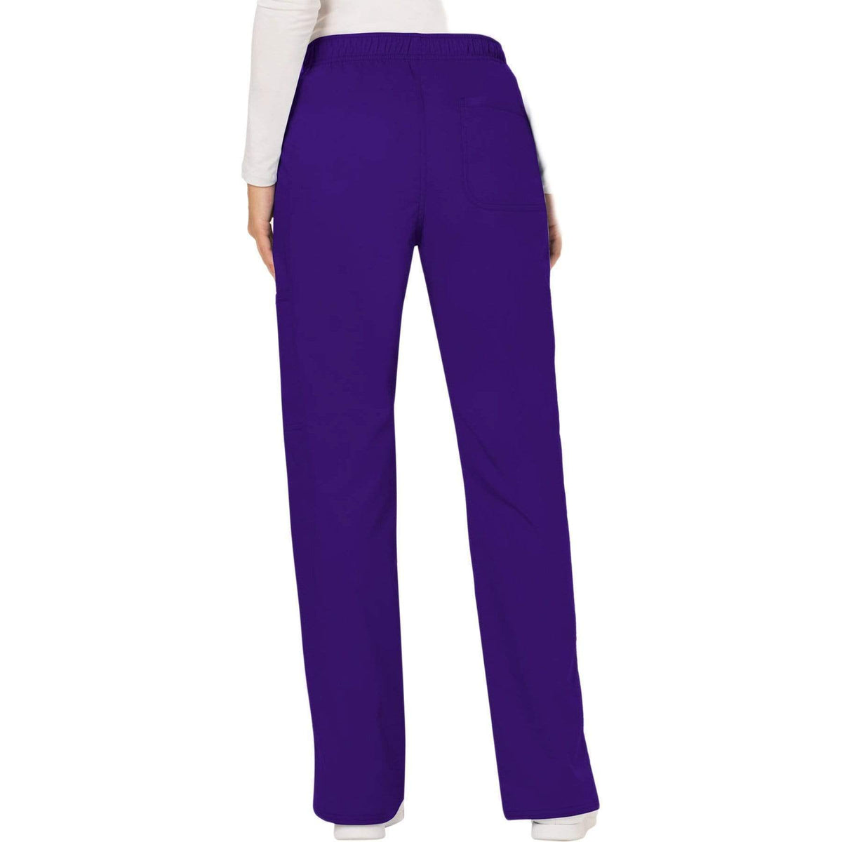 Cherokee Workwear Revolution WW120 Scrubs Pants Women's Mid Rise Flare Drawstring Grape