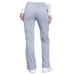 Cherokee Workwear Revolution WW120 Scrubs Pants Women's Mid Rise Flare Drawstring Grey