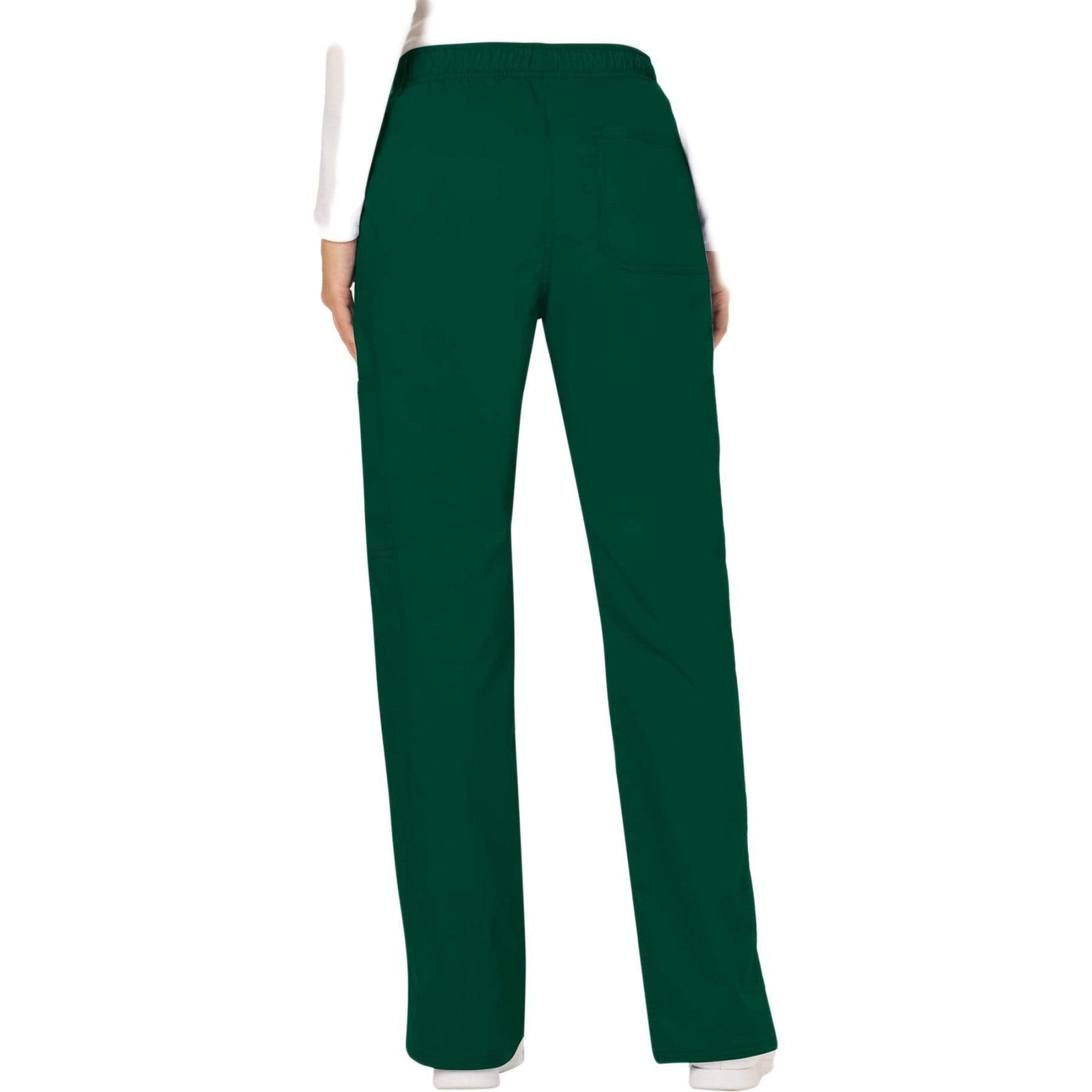Cherokee Workwear Revolution WW120 Scrubs Pants Women's Mid Rise Flare Drawstring Hunter Green