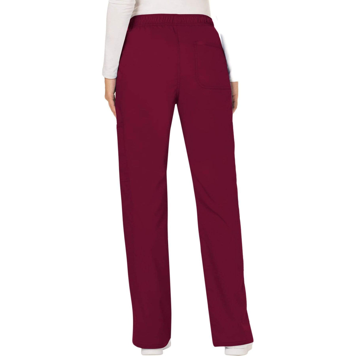 Cherokee Workwear Revolution WW120 Scrubs Pants Women's Mid Rise Flare Drawstring Wine