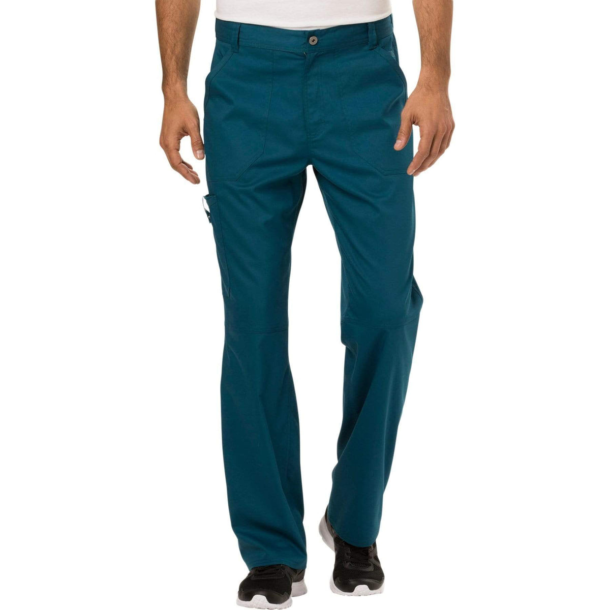 Cherokee Workwear Revolution WW140 Scrubs Pants Men&#39;s Fly Front Caribbean Blue