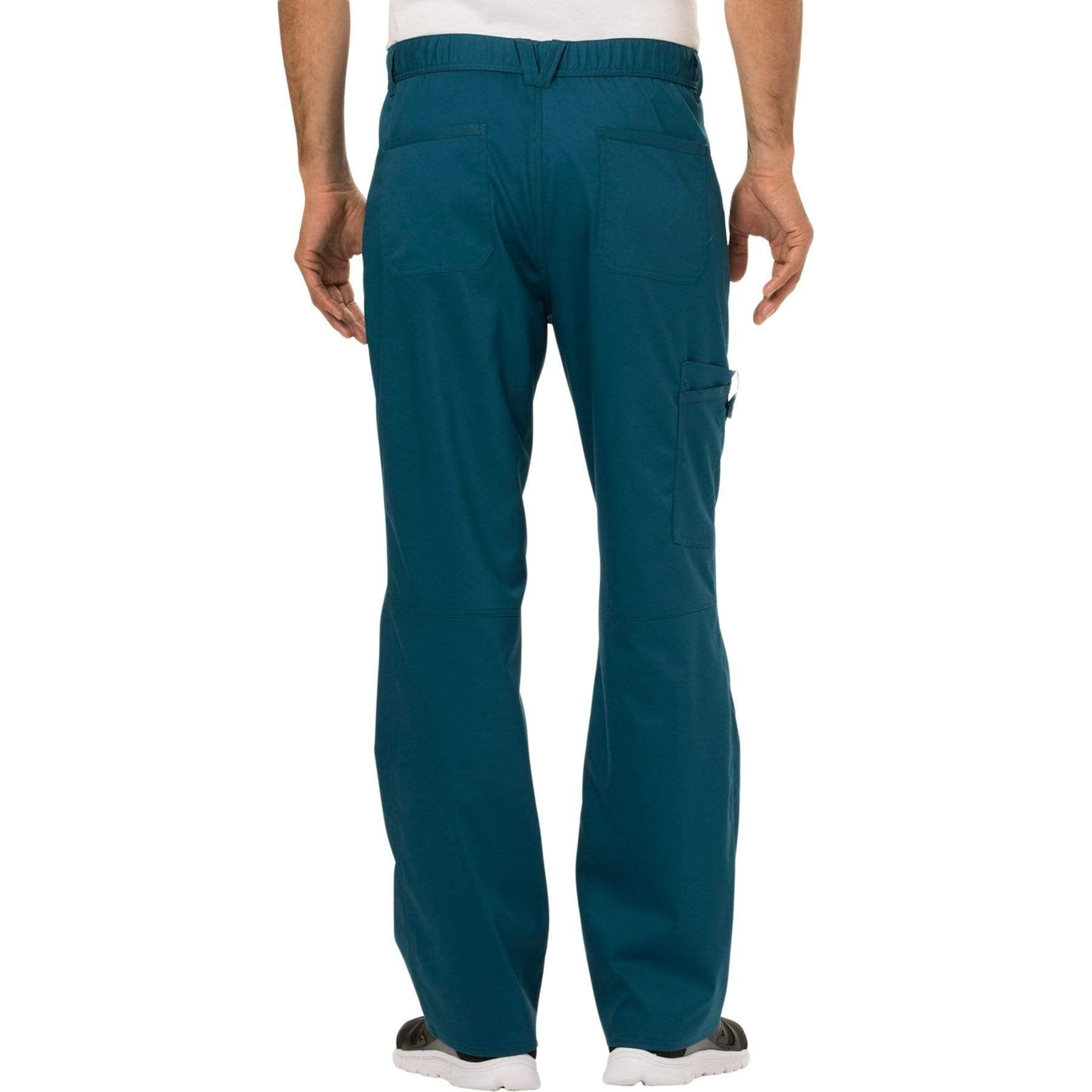 Cherokee Workwear Revolution WW140 Scrubs Pants Men's Fly Front Caribbean Blue