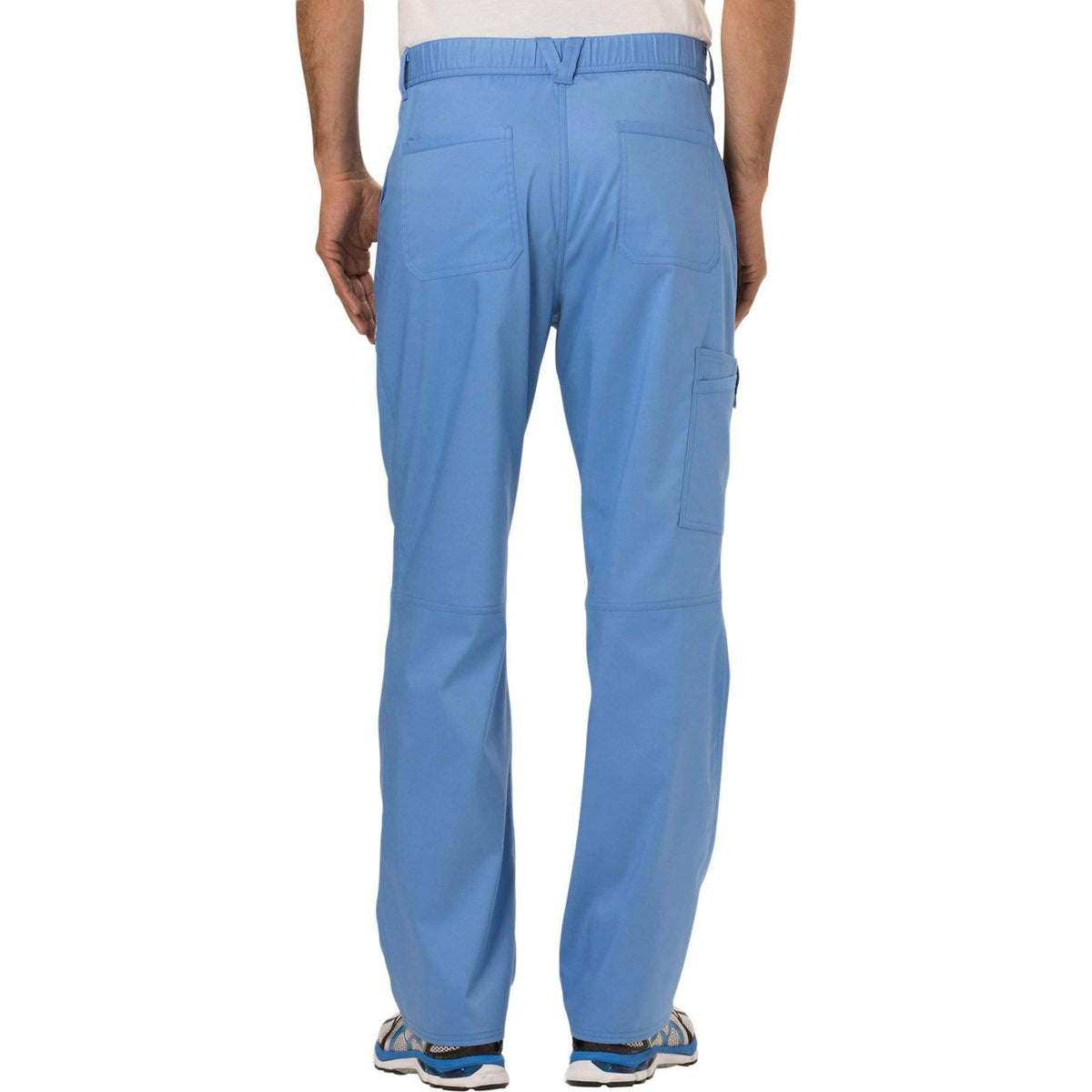 Cherokee Workwear Revolution WW140 Scrubs Pants Men's Fly Front Ceil Blue