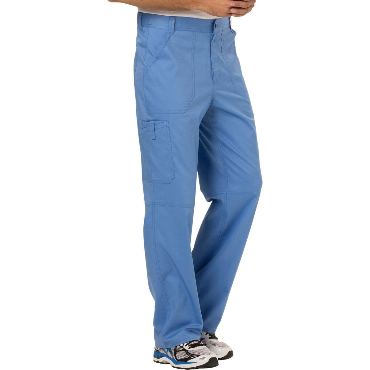 Cherokee Workwear Revolution WW140 Scrubs Pants Men's Fly Front Ceil Blue