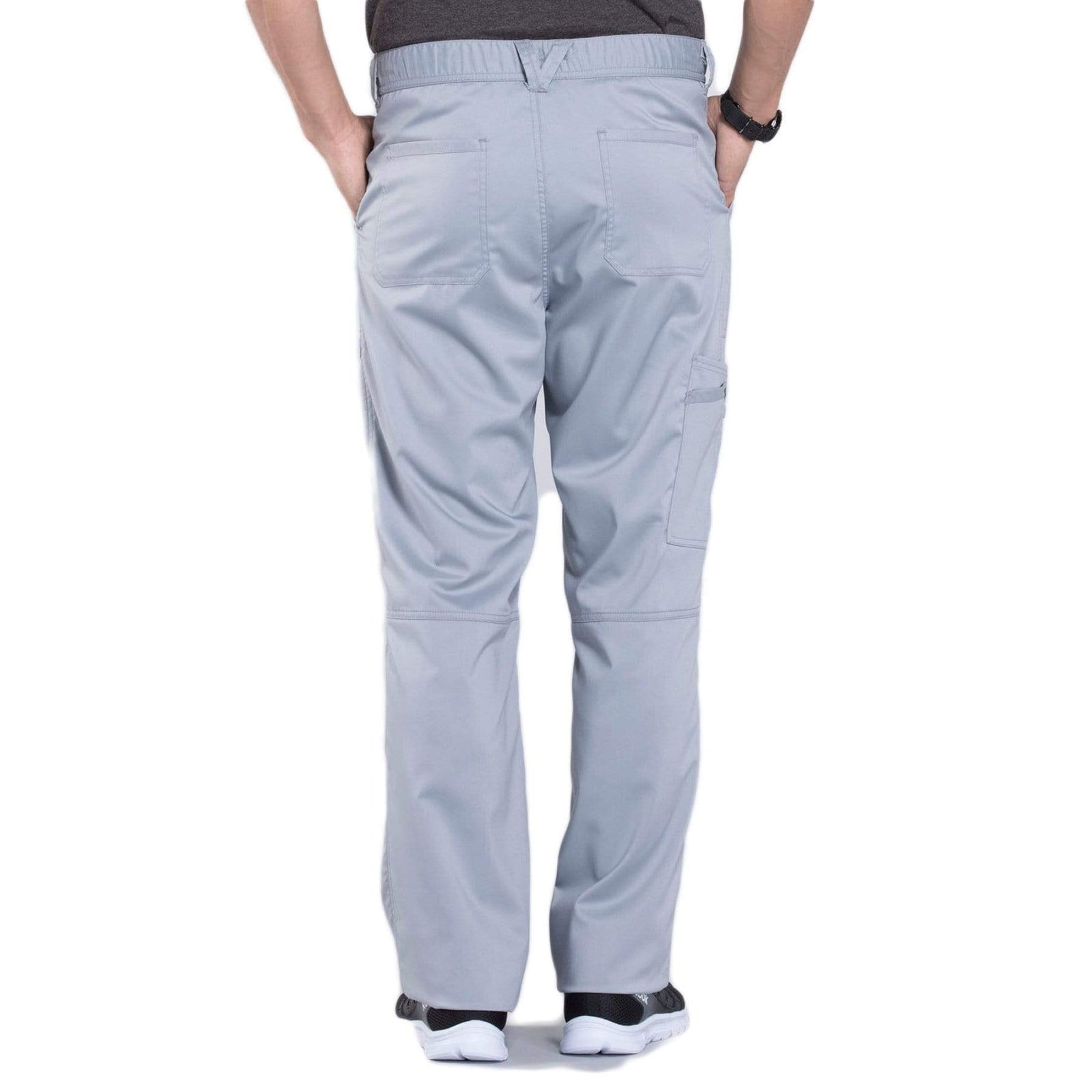 Cherokee Workwear Revolution WW140 Scrubs Pants Men's Fly Front Grey