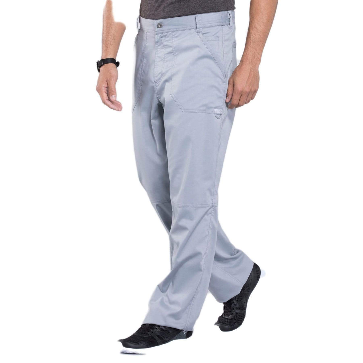 Cherokee Workwear Revolution WW140 Scrubs Pants Men's Fly Front Grey