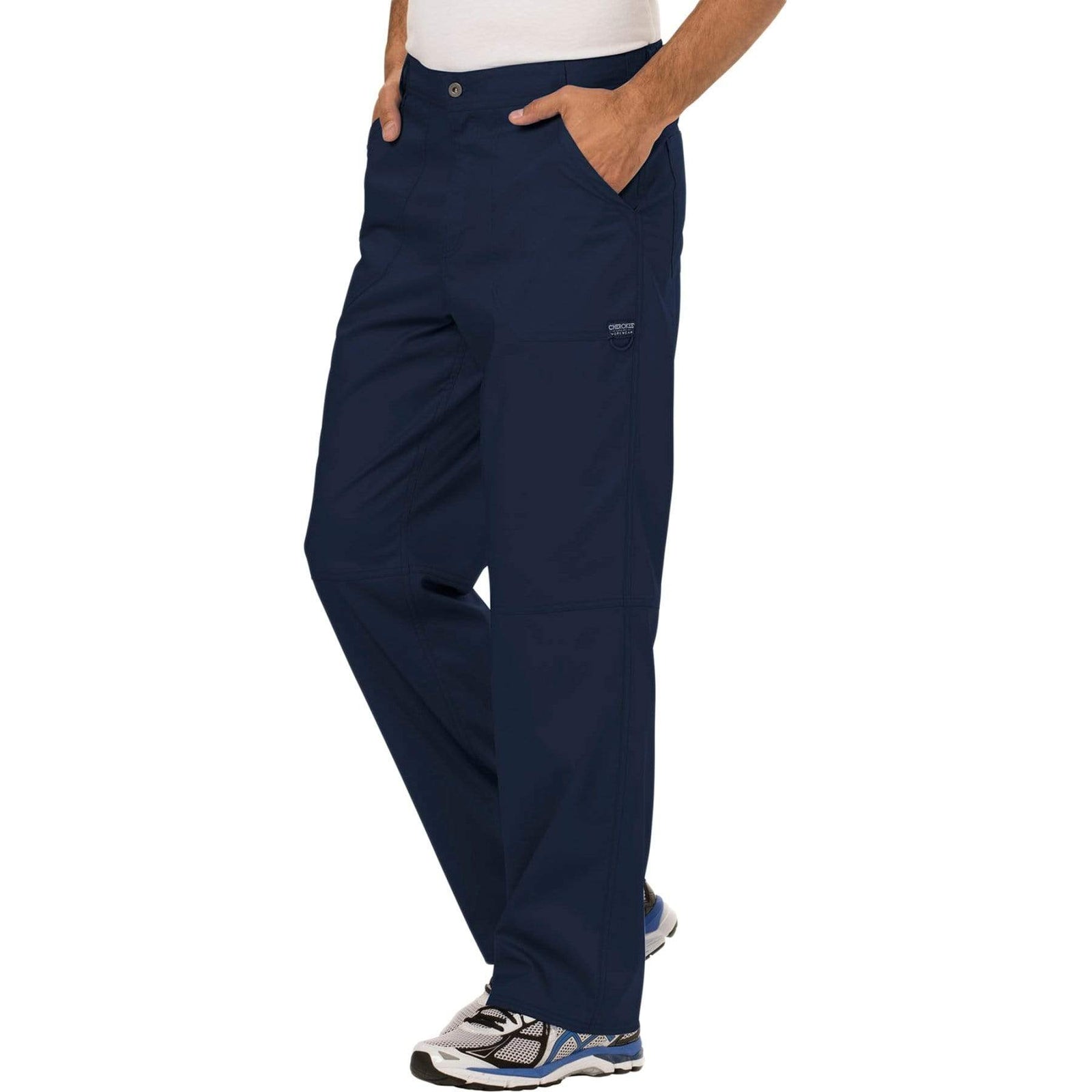 Cherokee Workwear Revolution WW140 Scrubs Pants Men's Fly Front Navy