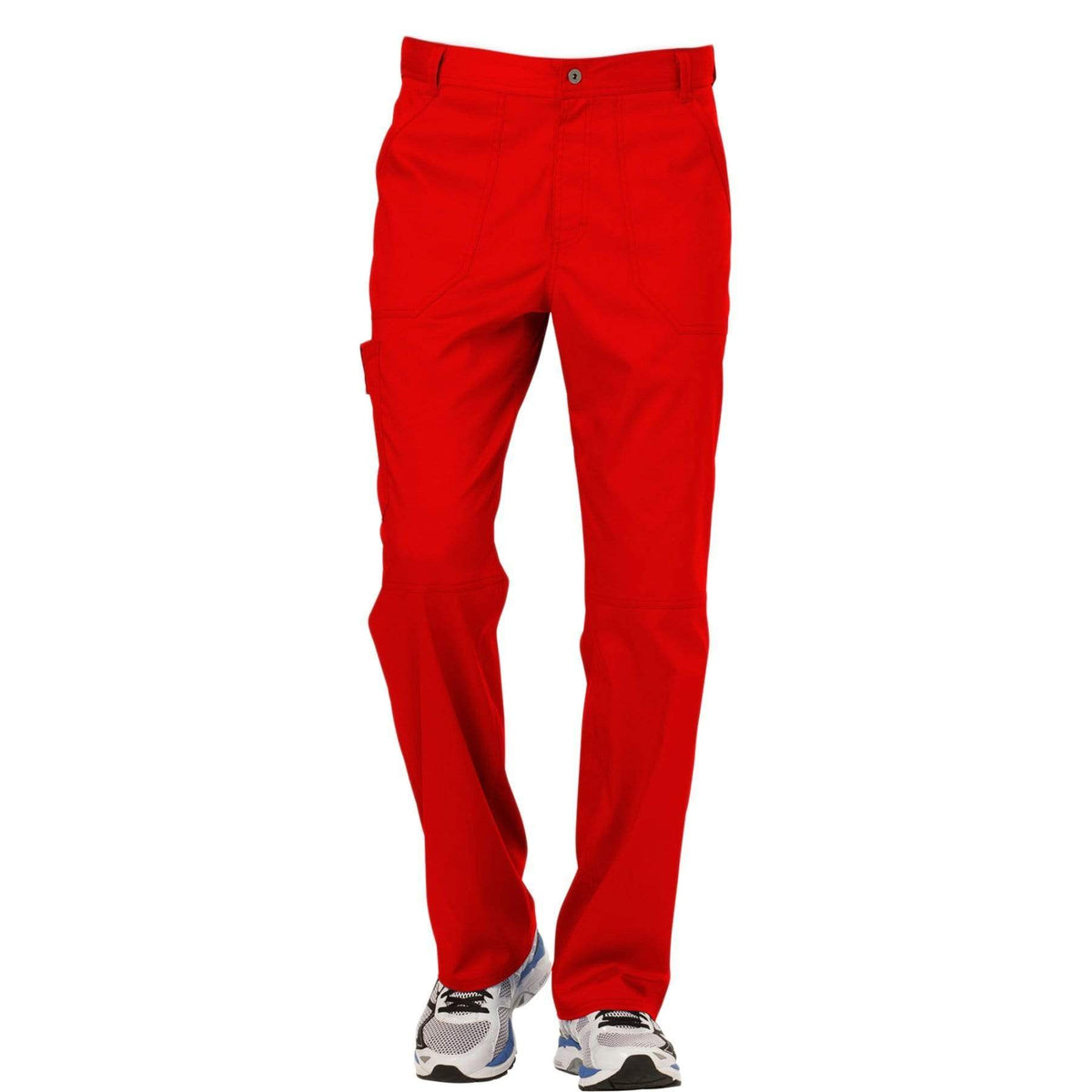 Cherokee Workwear Revolution WW140 Scrubs Pants Men&#39;s Fly Front Red