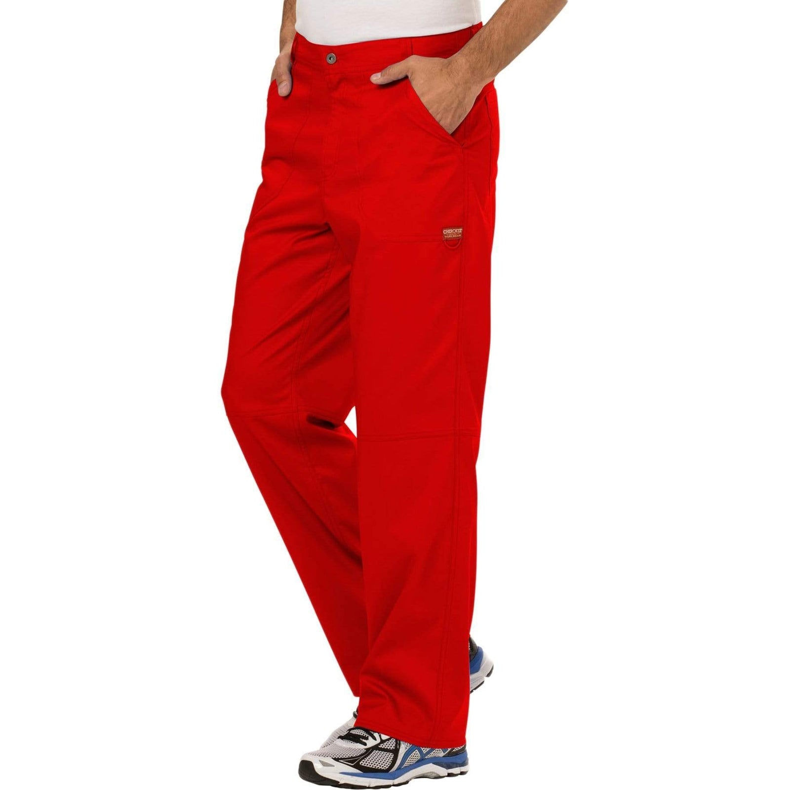 Cherokee Workwear Revolution WW140 Scrubs Pants Men's Fly Front Red