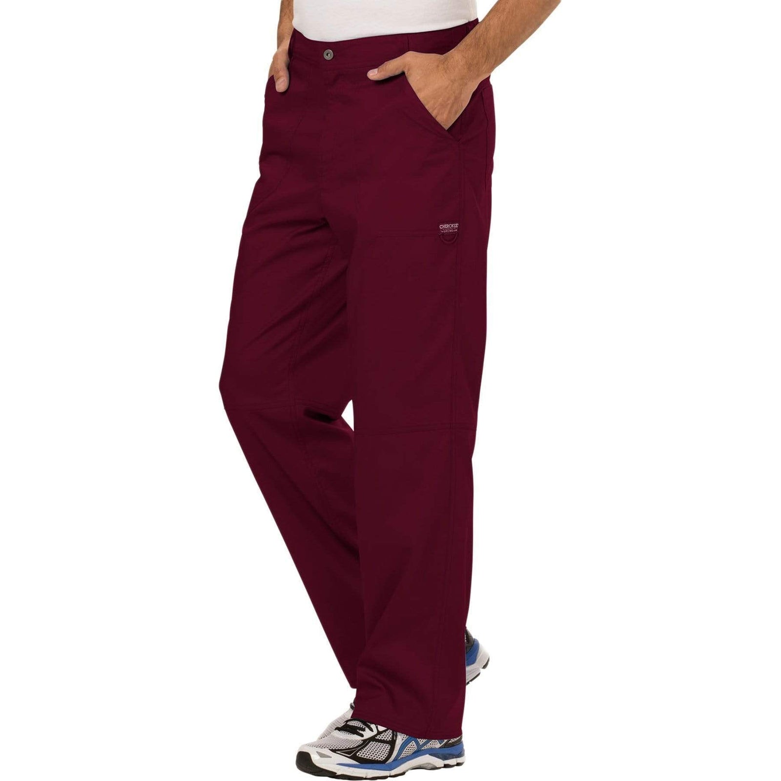Cherokee Workwear Revolution WW140 Scrubs Pants Men's Fly Front Wine