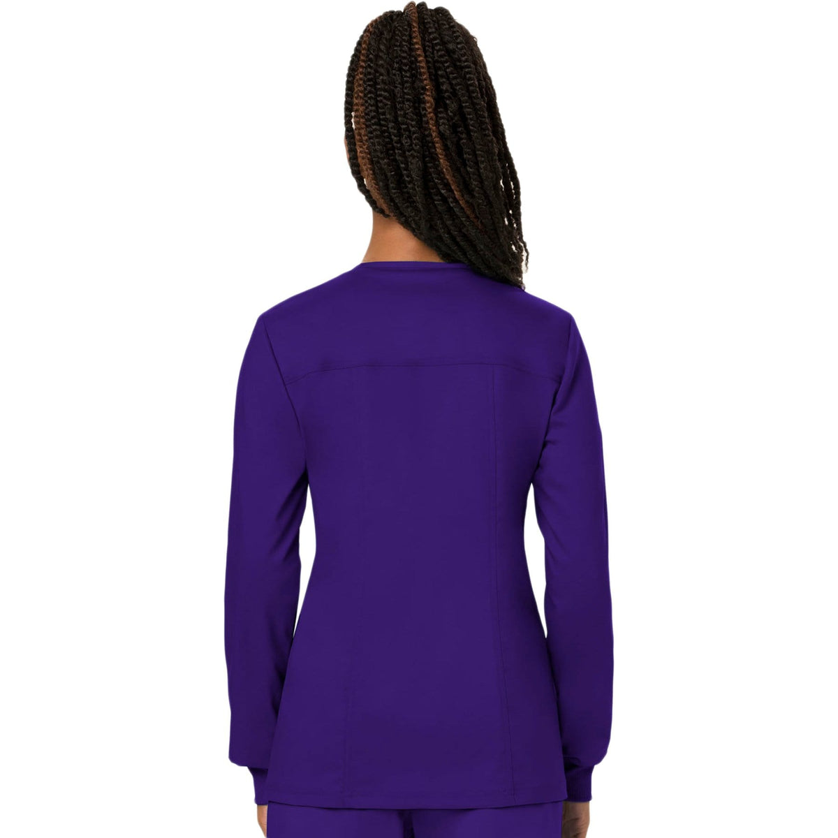 Cherokee Workwear Revolution WW310 Scrubs Jacket Women's Snap Front Warm-up Grape