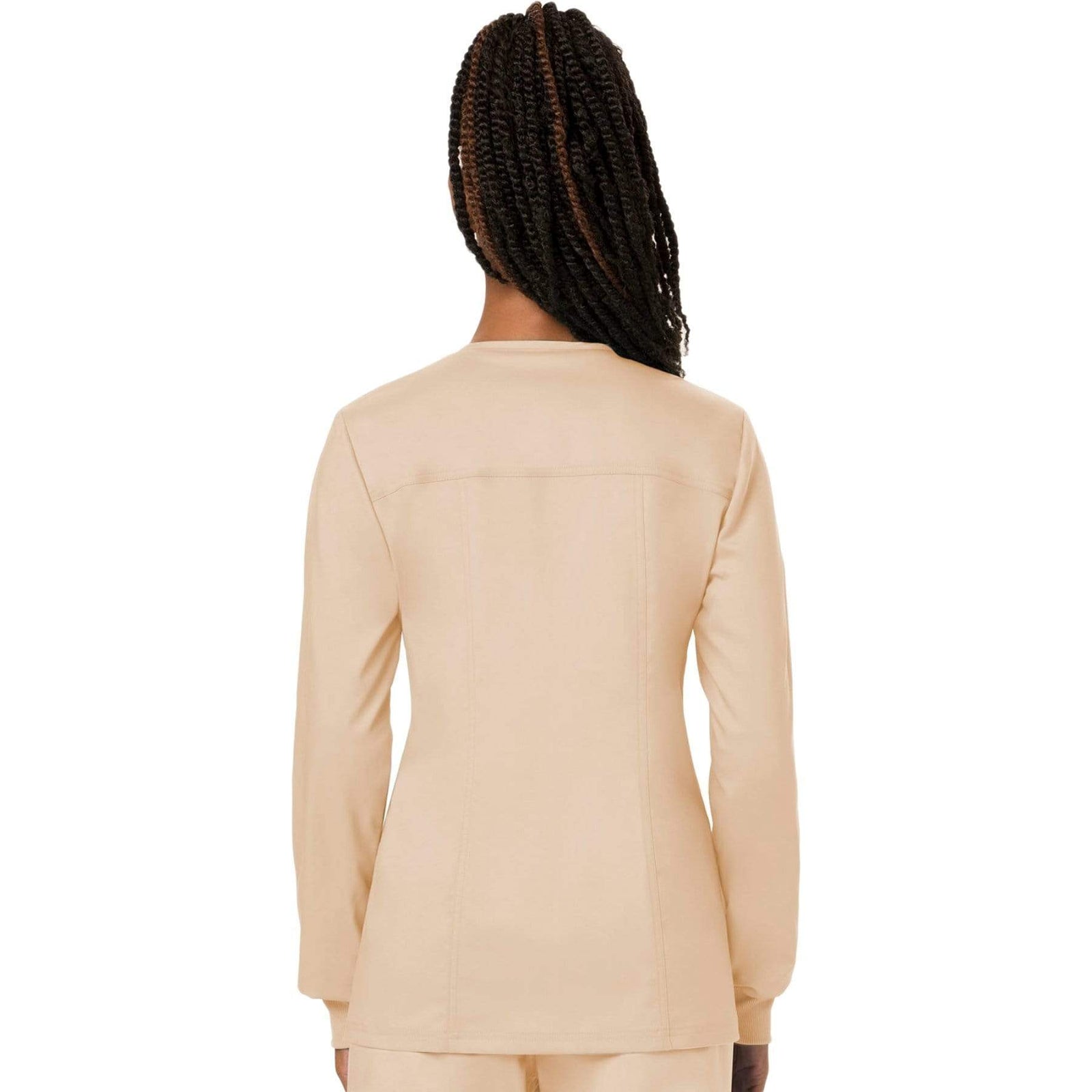 Cherokee Workwear Revolution WW310 Scrubs Jacket Women's Snap Front Warm-up Khaki