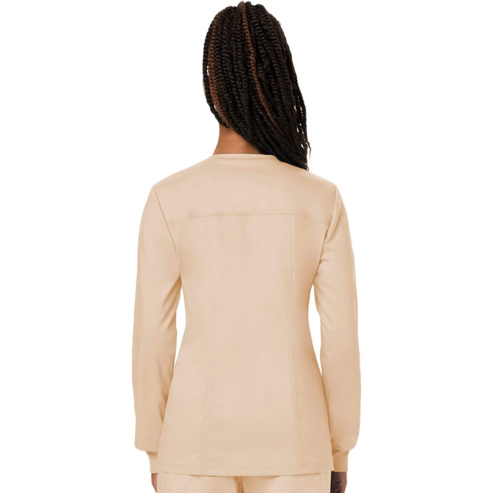 Cherokee Workwear Revolution WW310 Scrubs Jacket Women's Snap Front Warm-up Khaki