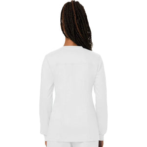 Cherokee Workwear Revolution WW310 Scrubs Jacket Women's Snap Front Warm-up White