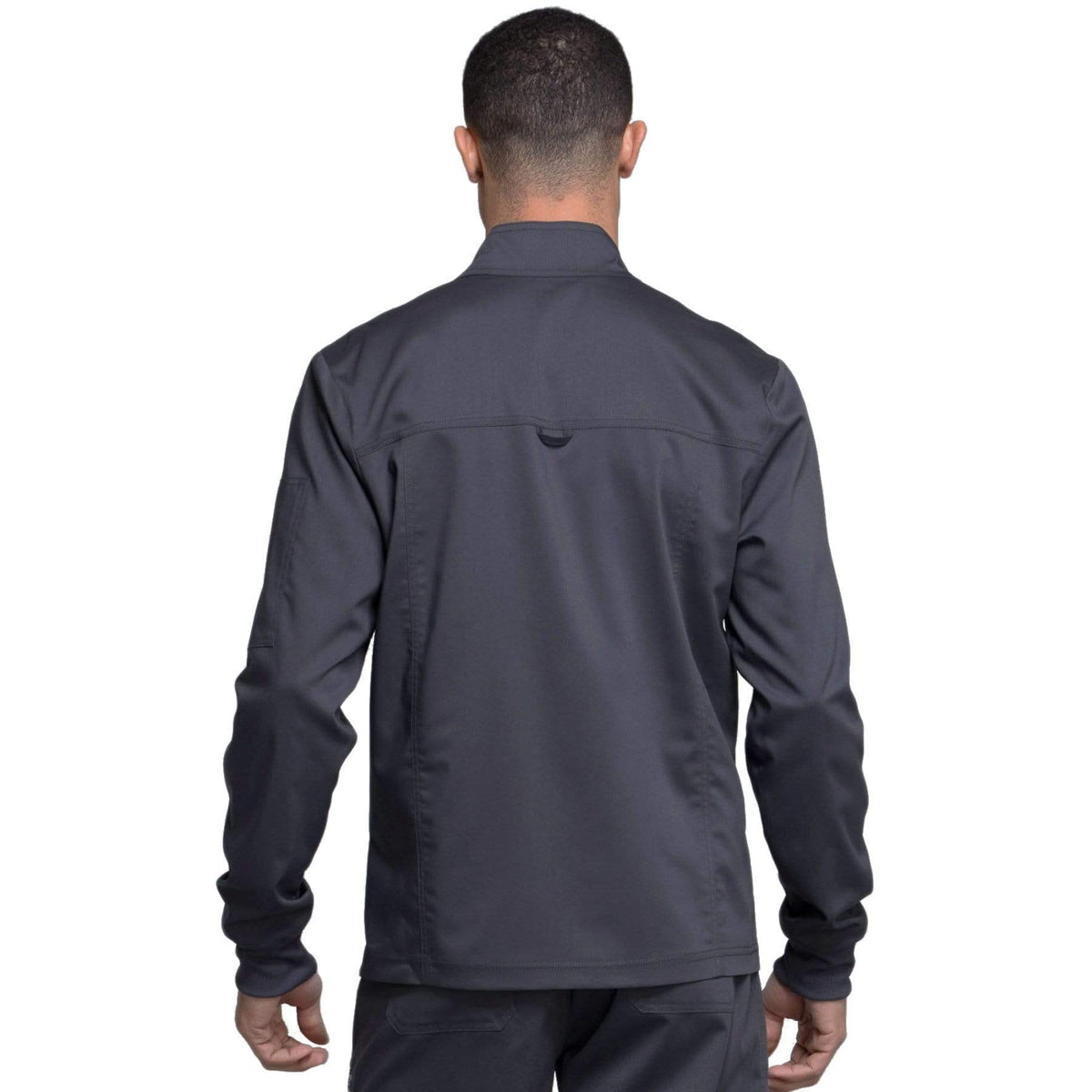 Cherokee Workwear Revolution WW320 Scrubs Jacket Men's Zip Front Pewter