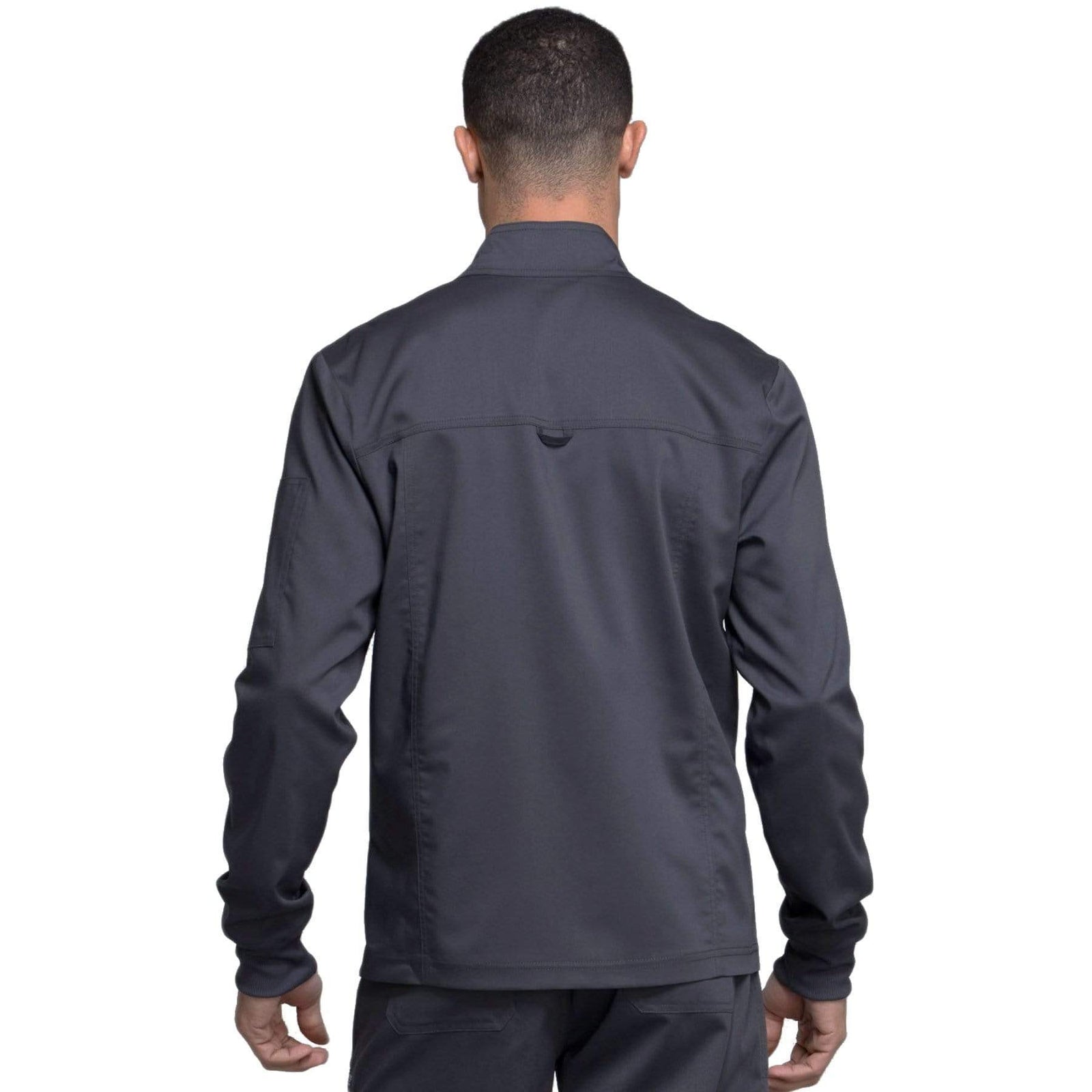 Cherokee Workwear Revolution WW320 Scrubs Jacket Men's Zip Front Pewter