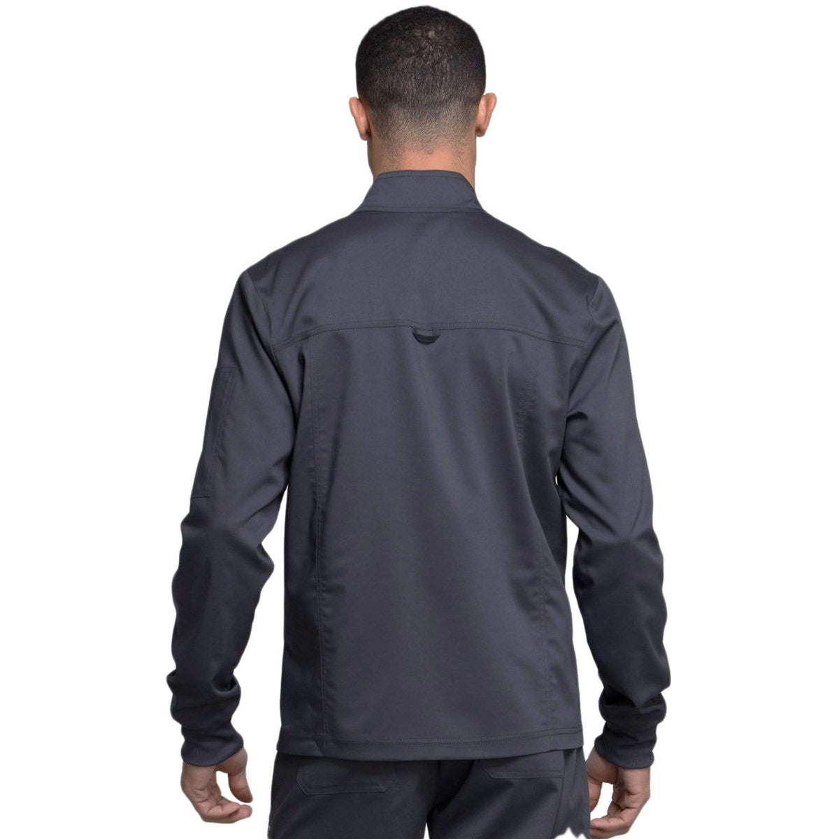 Cherokee Workwear Revolution WW320 Scrubs Jacket Men's Zip Front Pewter