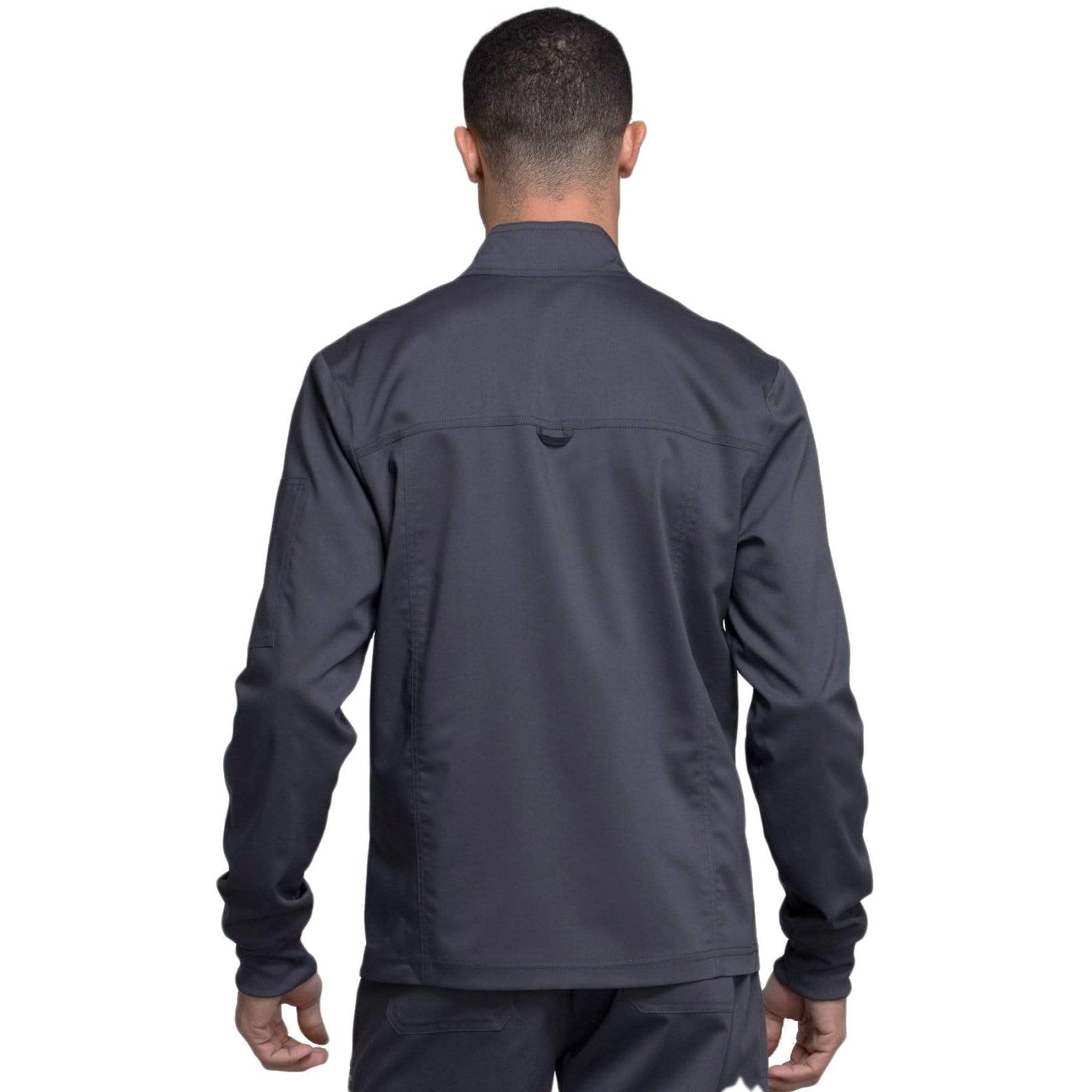 Cherokee Workwear Revolution WW320 Scrubs Jacket Men's Zip Front Pewter