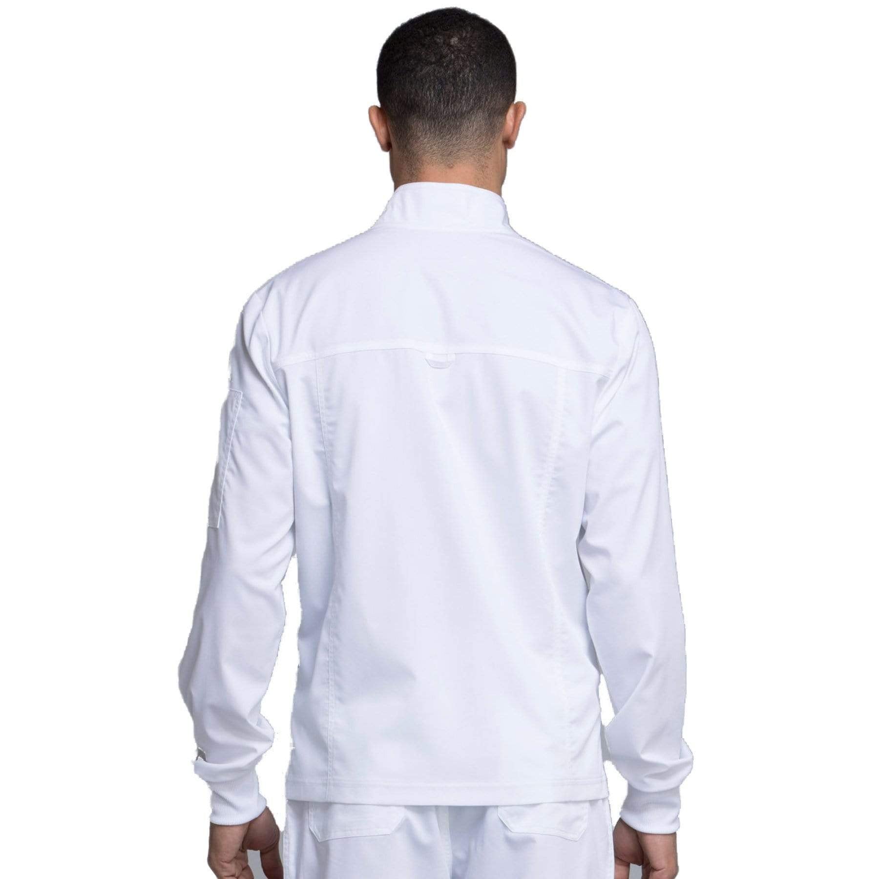 Cherokee Workwear Revolution WW320 Scrubs Jacket Men's Zip Front White
