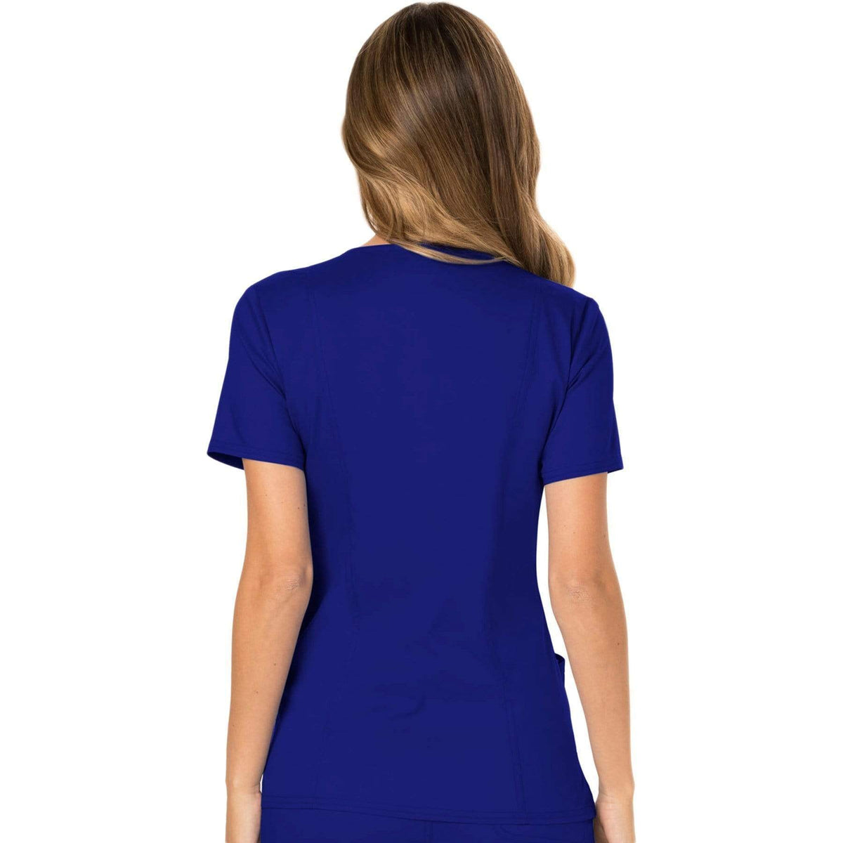 Cherokee Workwear Revolution WW610 Scrubs Top Women's Mock Wrap Galaxy Blue