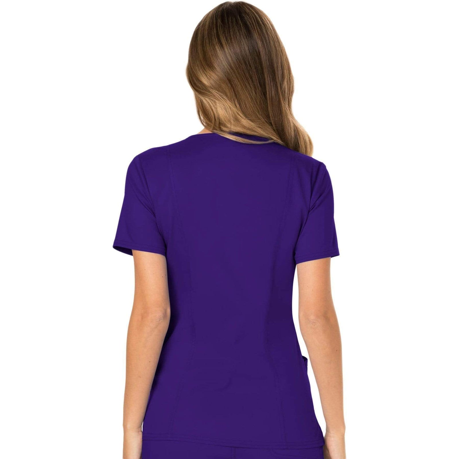 Cherokee Workwear Revolution WW610 Scrubs Top Women's Mock Wrap Grape