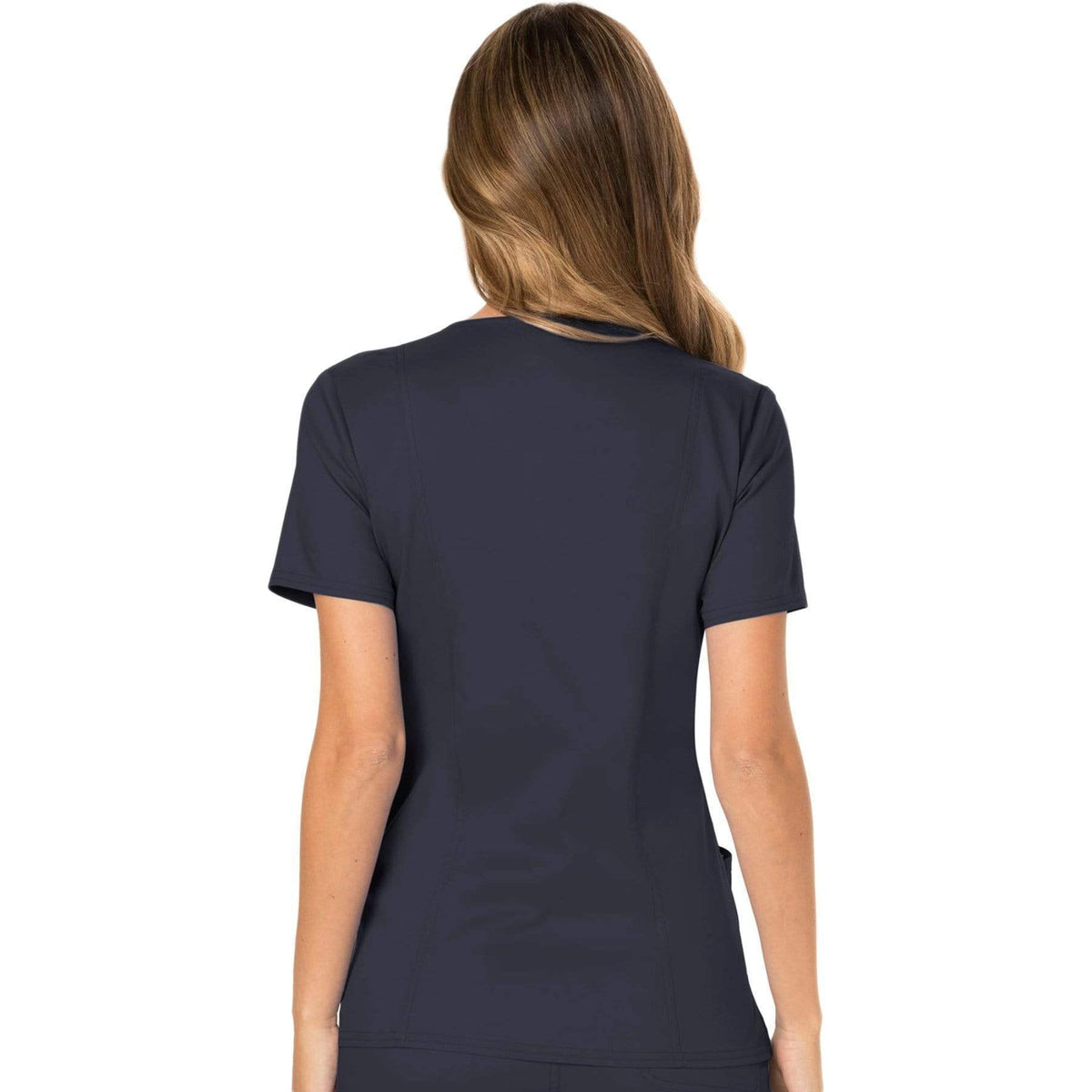 Cherokee Workwear Revolution WW610 Scrubs Top Women's Mock Wrap Pewter