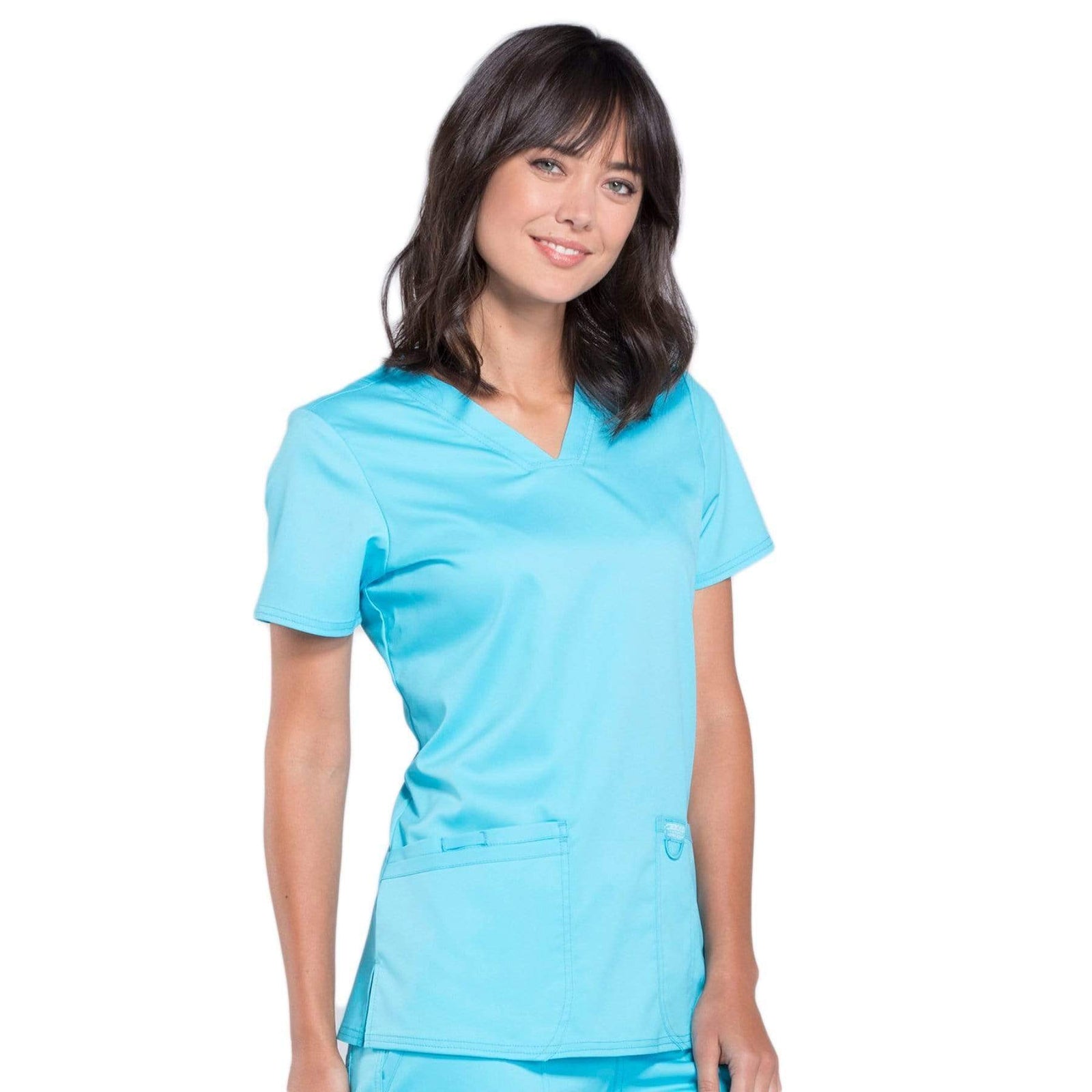 Cherokee Workwear Revolution WW620 Scrubs Top Women's V-Neck Turquoise