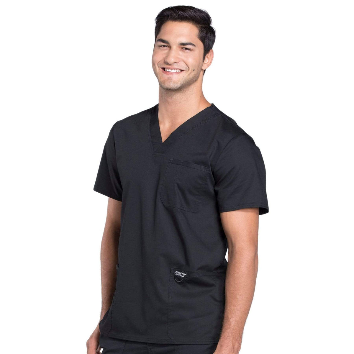 Cherokee Workwear Revolution WW670 Scrubs Top Men's V-Neck Black