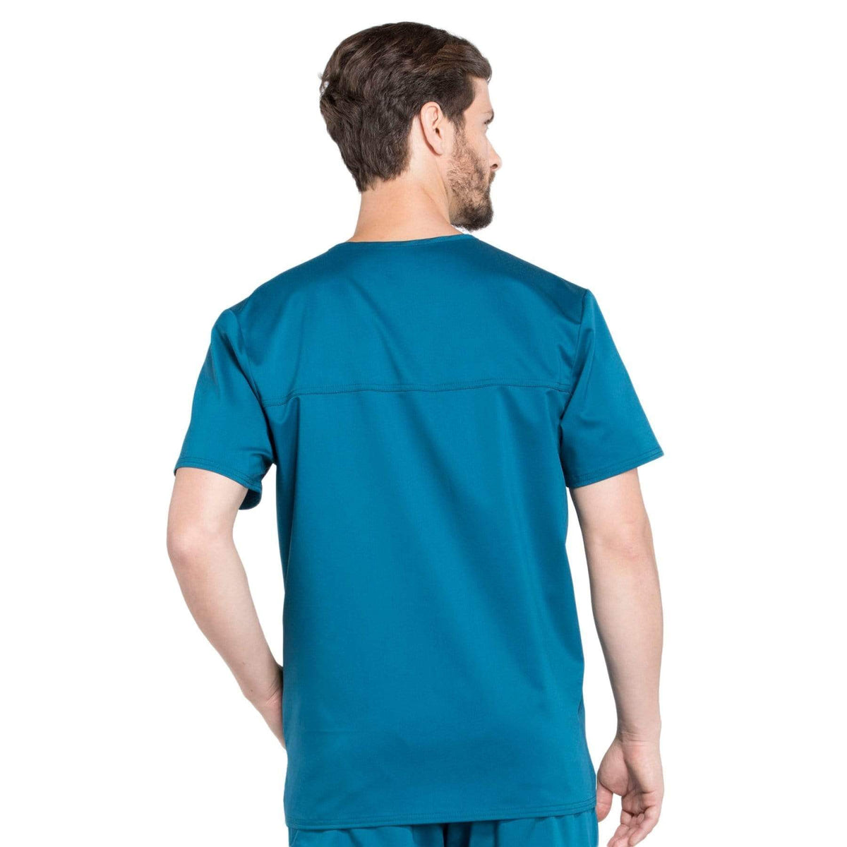 Cherokee Workwear Revolution WW670 Scrubs Top Men's V-Neck Caribbean Blue