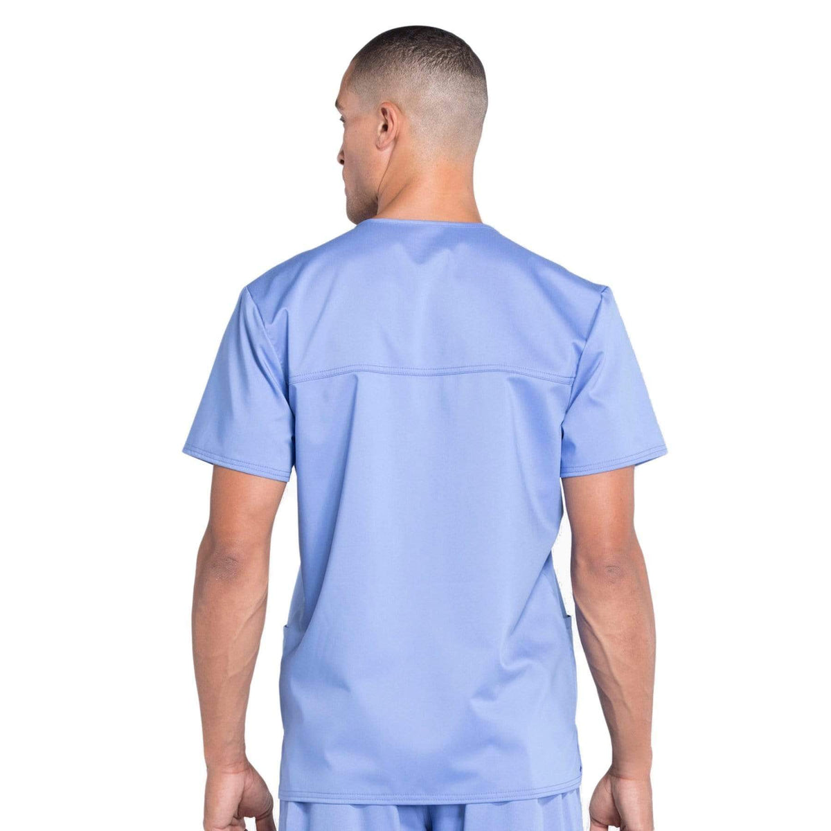 Cherokee Workwear Revolution WW670 Scrubs Top Men's V-Neck Ceil Blue