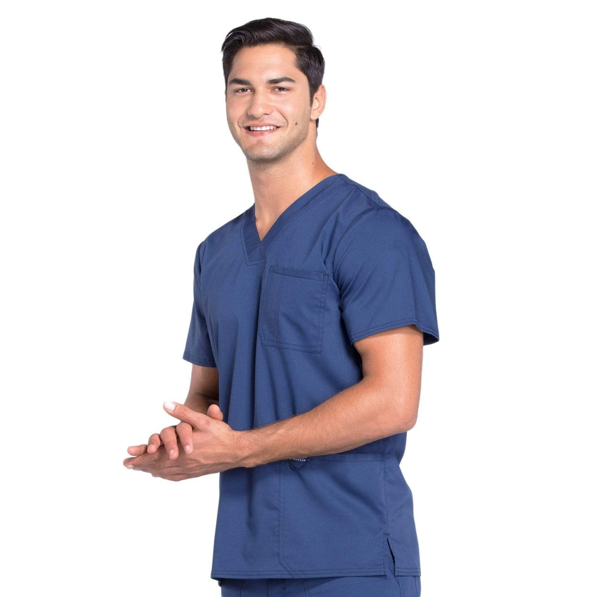 Cherokee Workwear Revolution WW670 Scrubs Top Men's V-Neck Navy