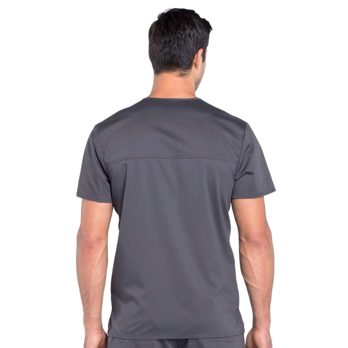 Cherokee Workwear Revolution WW670 Scrubs Top Men's V-Neck Pewter