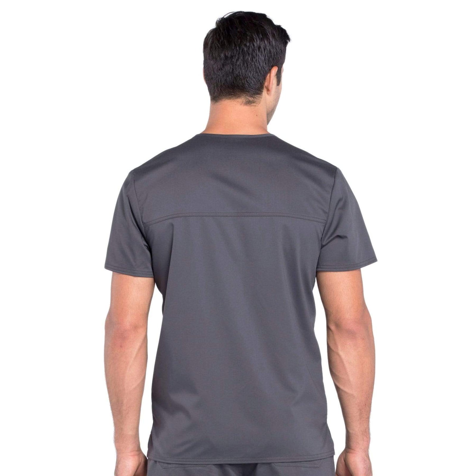 Cherokee Workwear Revolution WW670 Scrubs Top Men's V-Neck Pewter