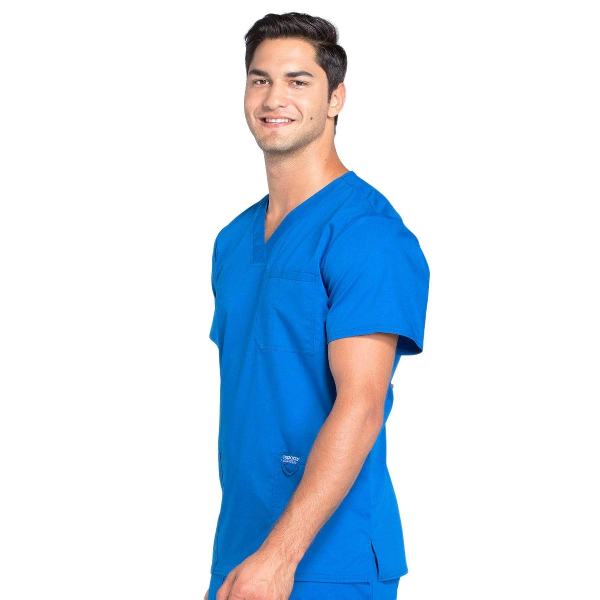 Cherokee Workwear Revolution WW670 Scrubs Top Men's V-Neck Royal